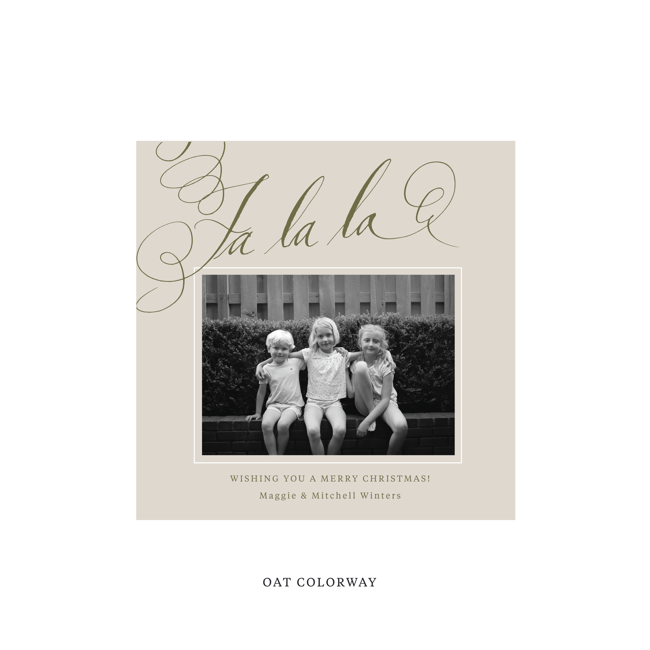 Farnley Classic Flat Print Holiday Card, Square
