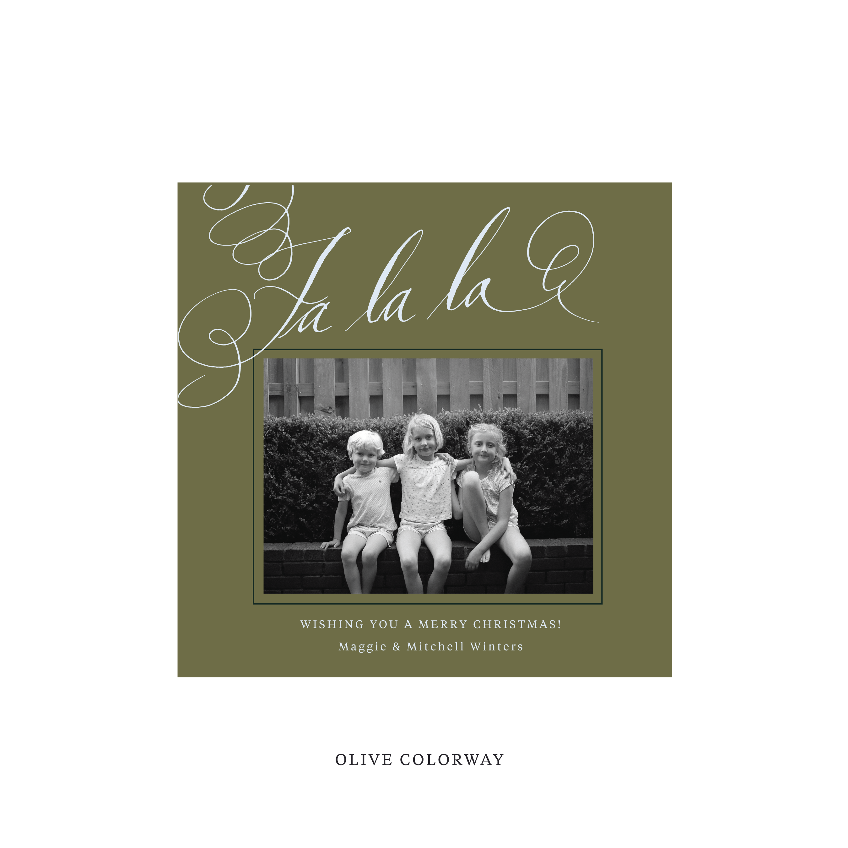 Farnley Classic Flat Print Holiday Card, Square