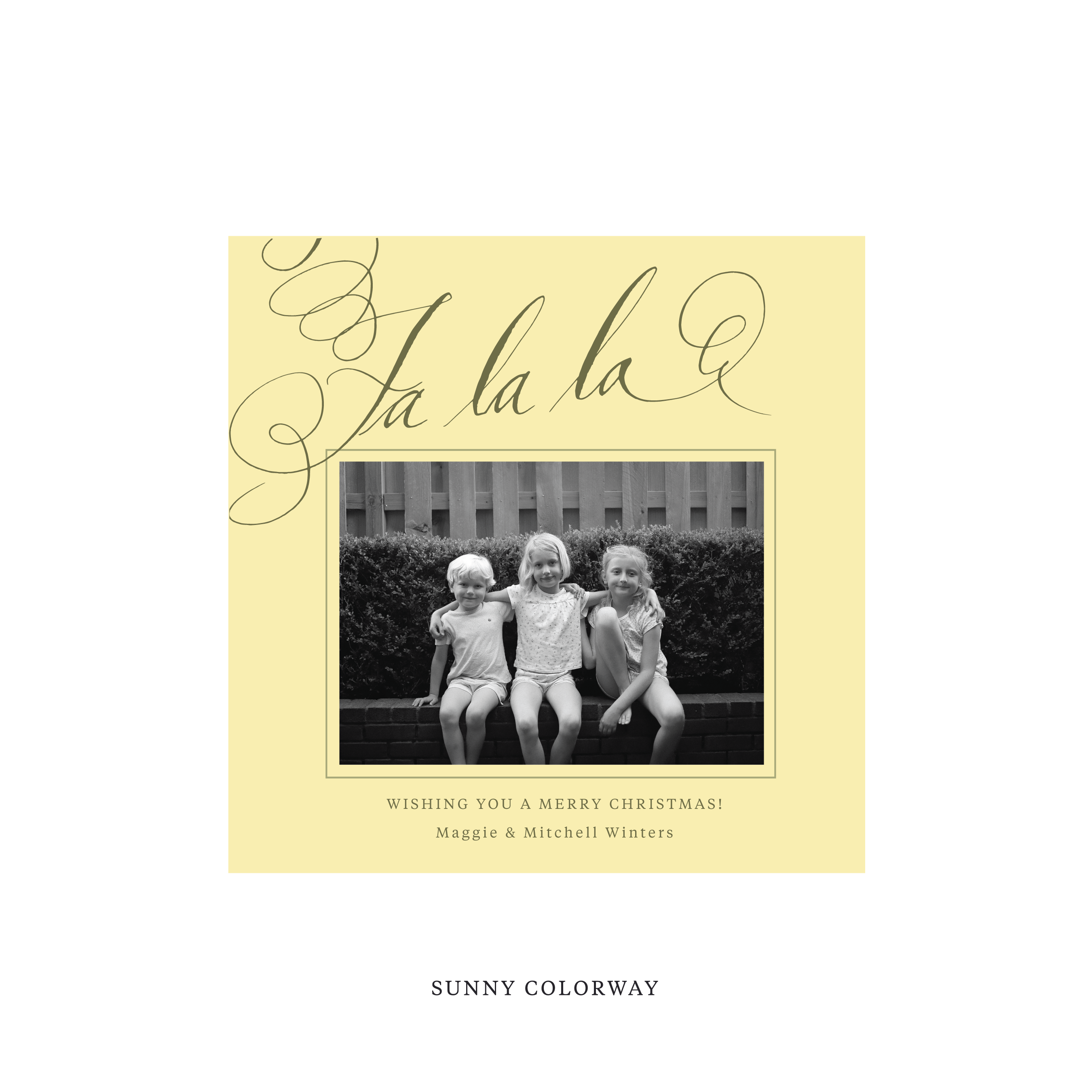 Farnley Classic Flat Print Holiday Card, Square