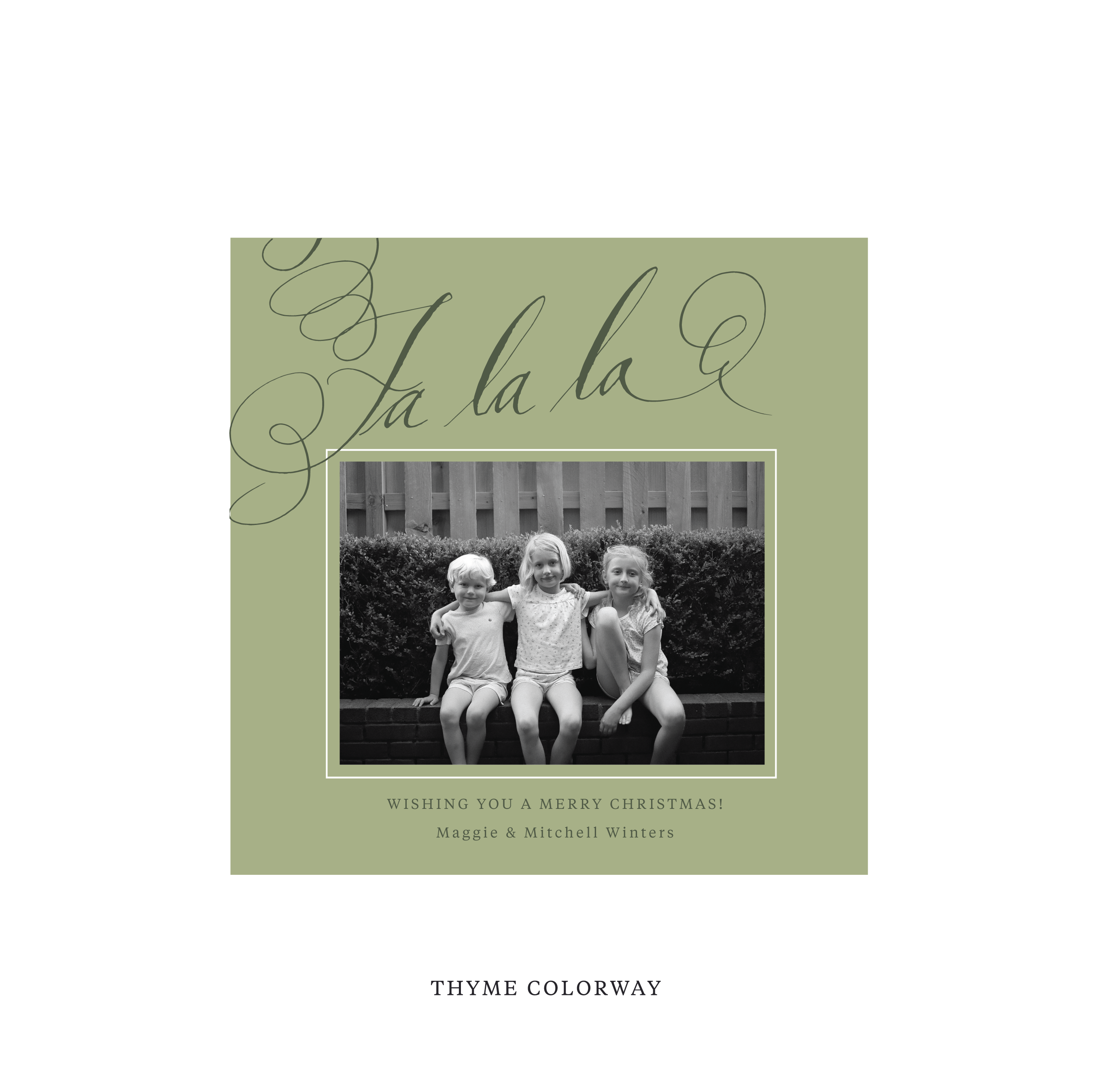 Farnley Classic Flat Print Holiday Card, Square