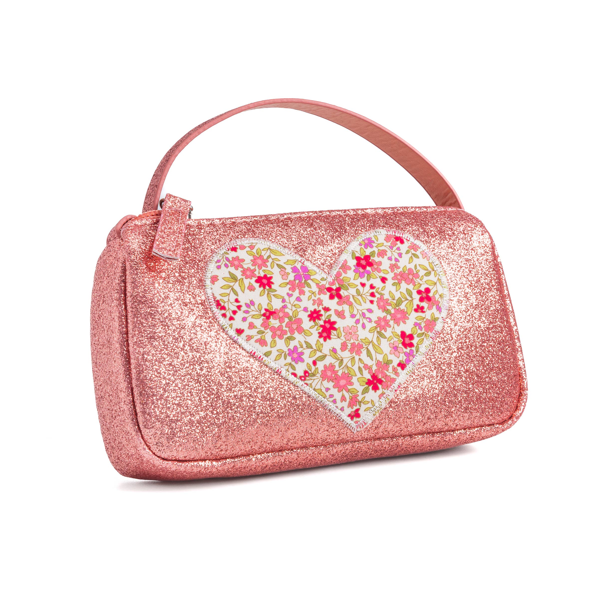 Girls Glitter Heart Purse, Pink