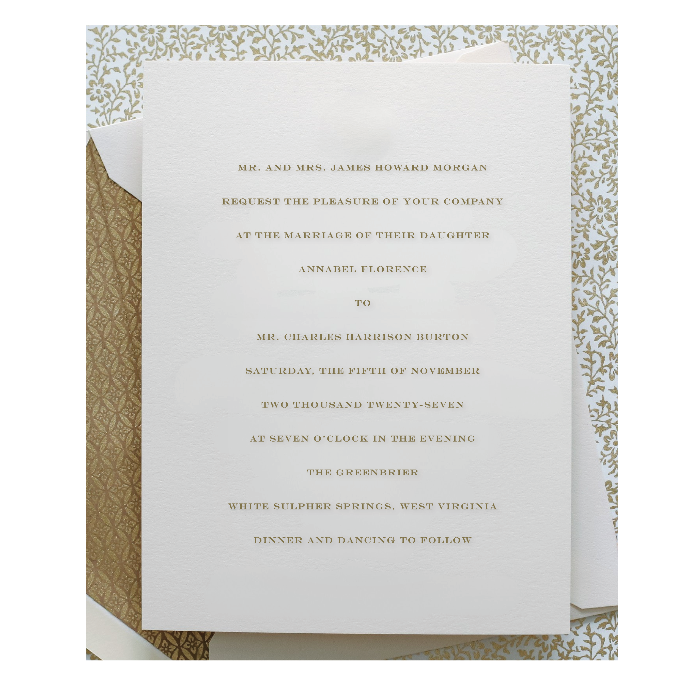 Chandler Classic Engraved Wedding Invitation