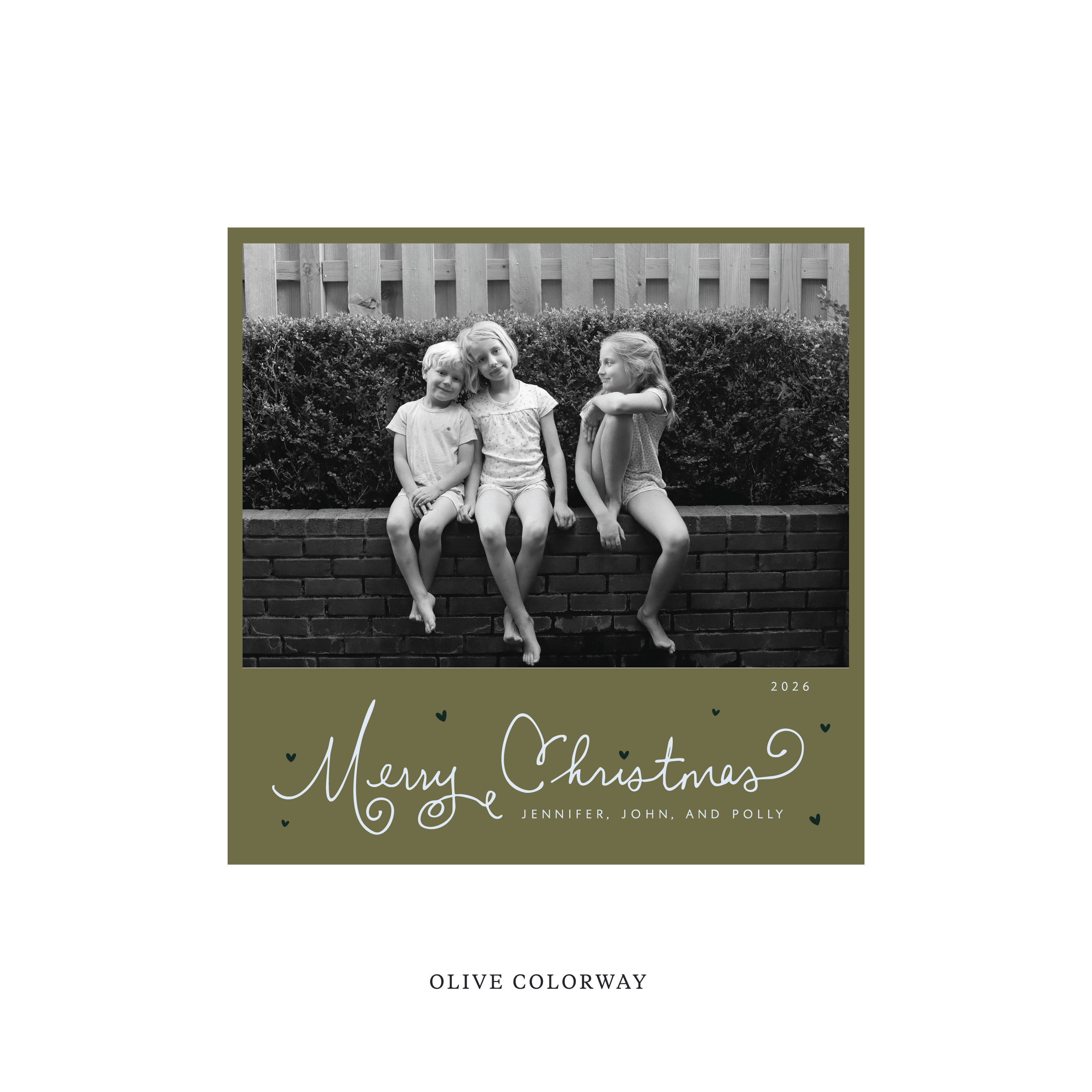 Sinclair Classic Flat Print Holiday Card, Square