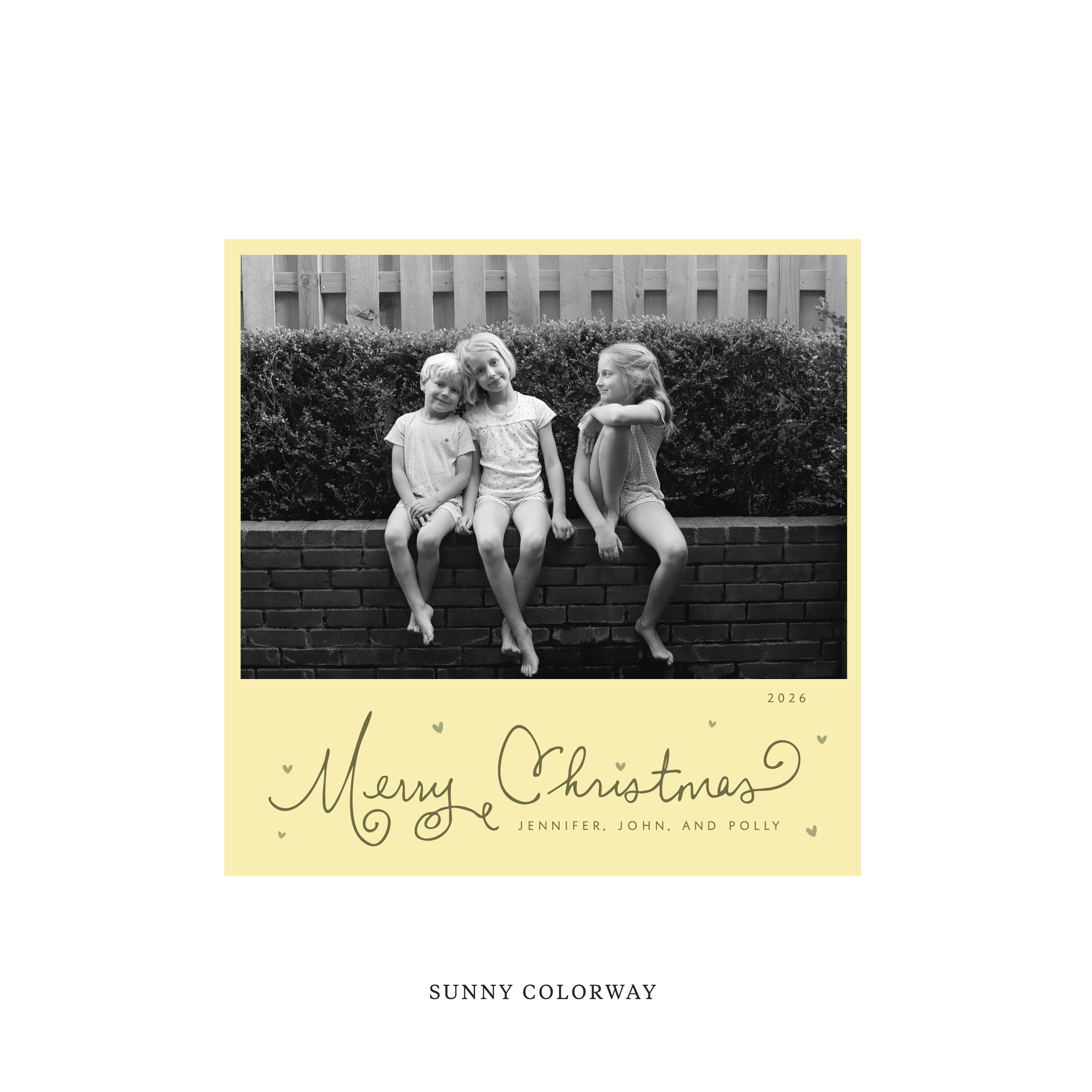 Sinclair Classic Flat Print Holiday Card, Square