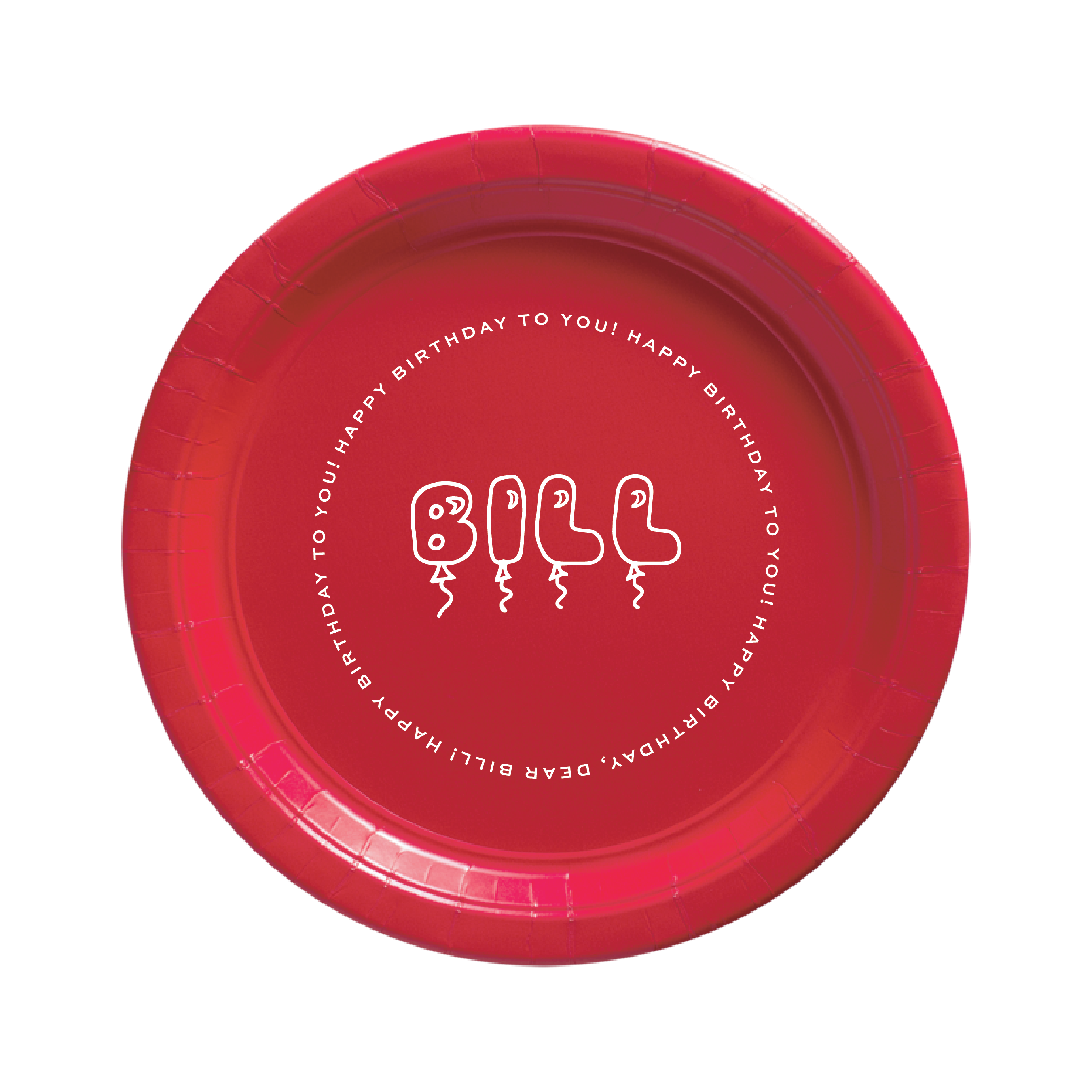 Bill Birthday Red Paper Plate