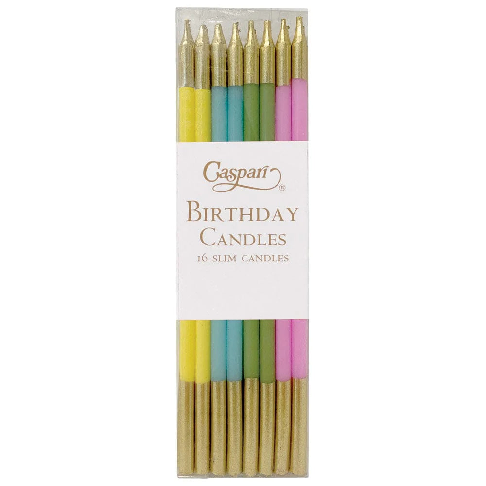 Mixed Pastels Slim Birthday Candles