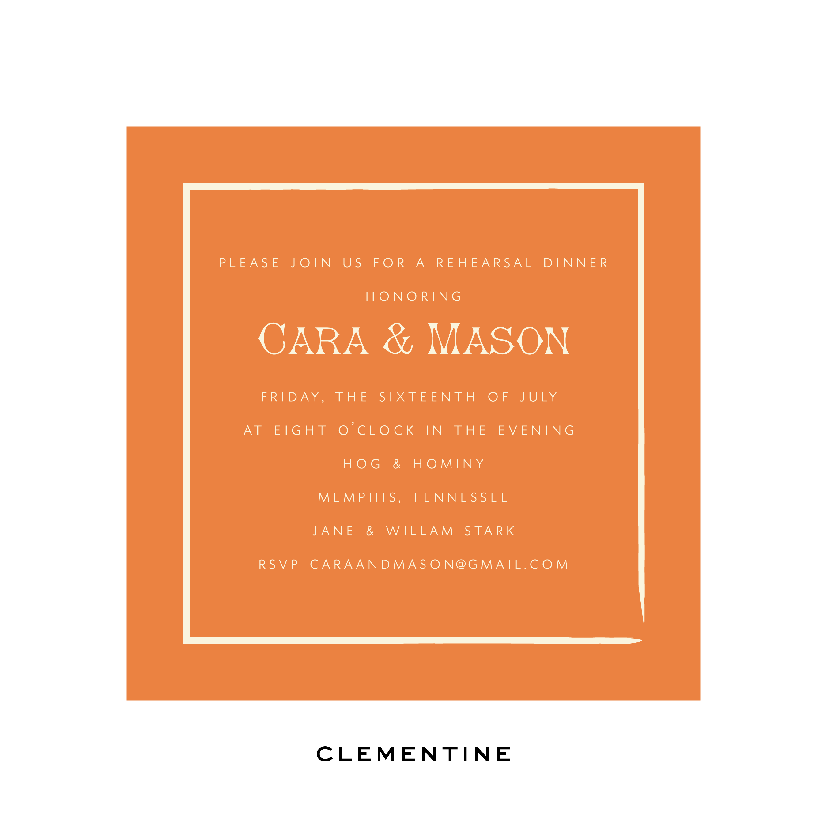 Cara Rehearsal Dinner Invitation