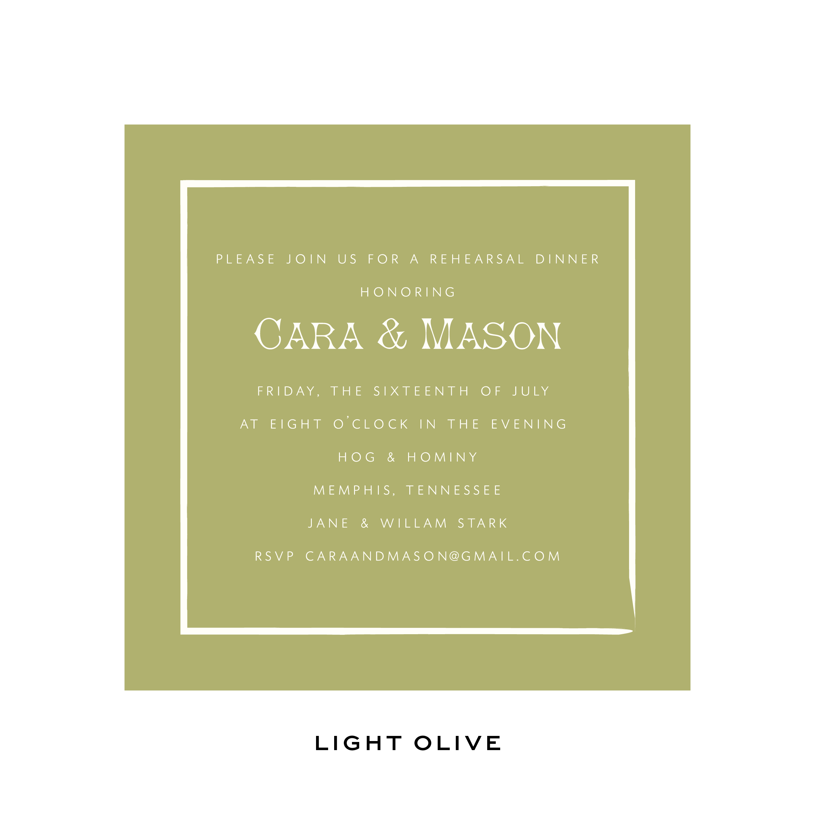 Cara Rehearsal Dinner Invitation