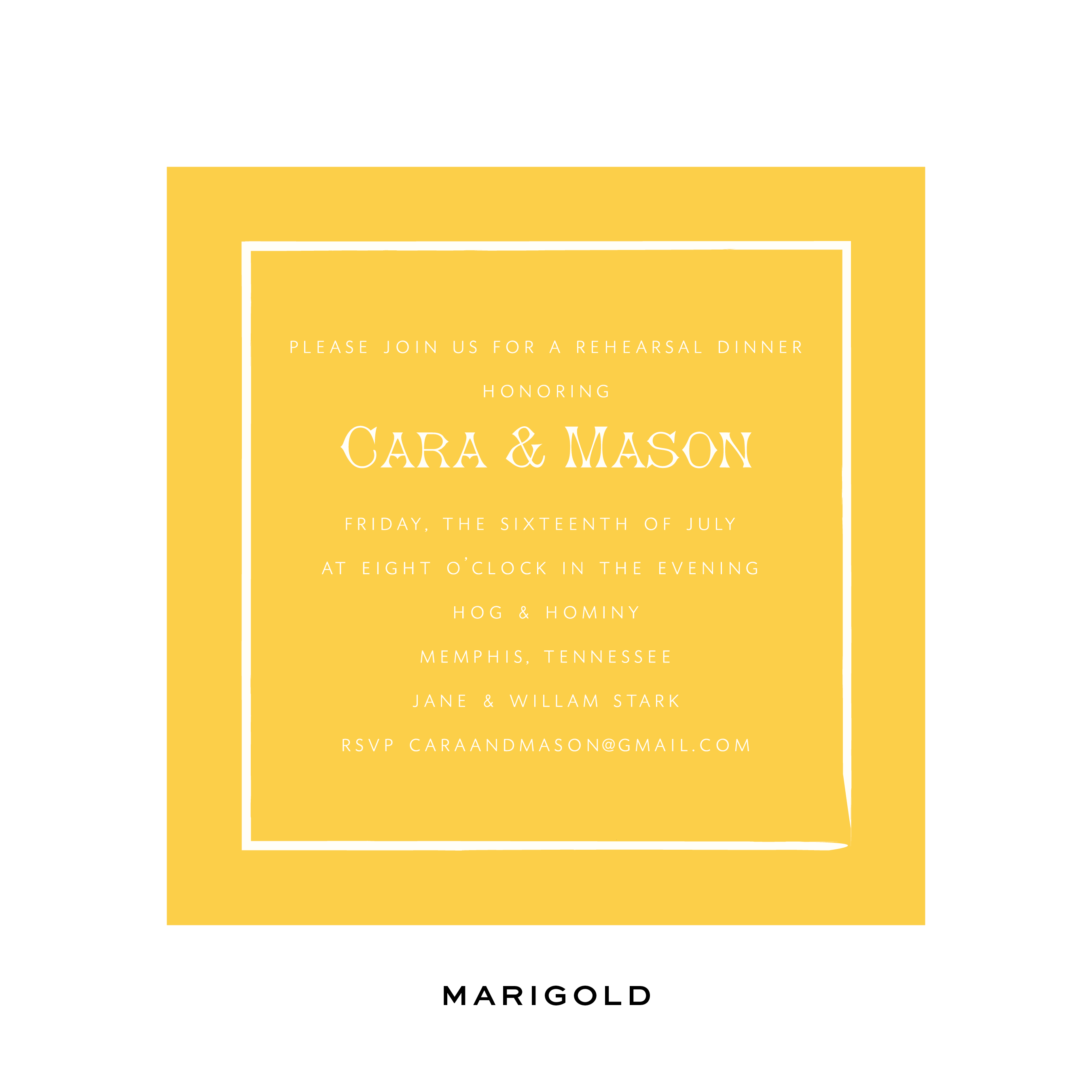 Cara Rehearsal Dinner Invitation
