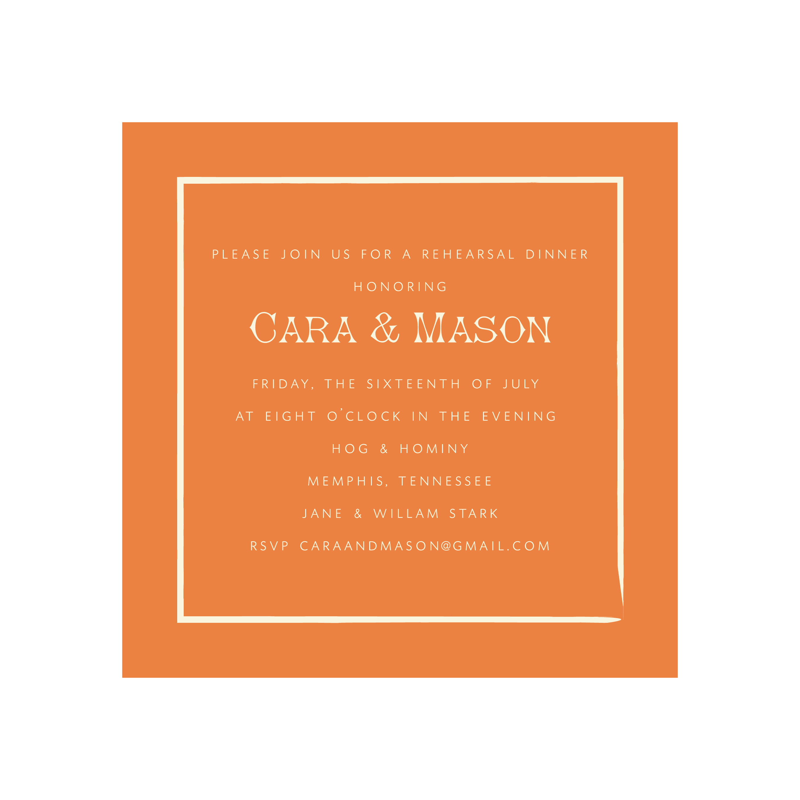 Cara Rehearsal Dinner Invitation