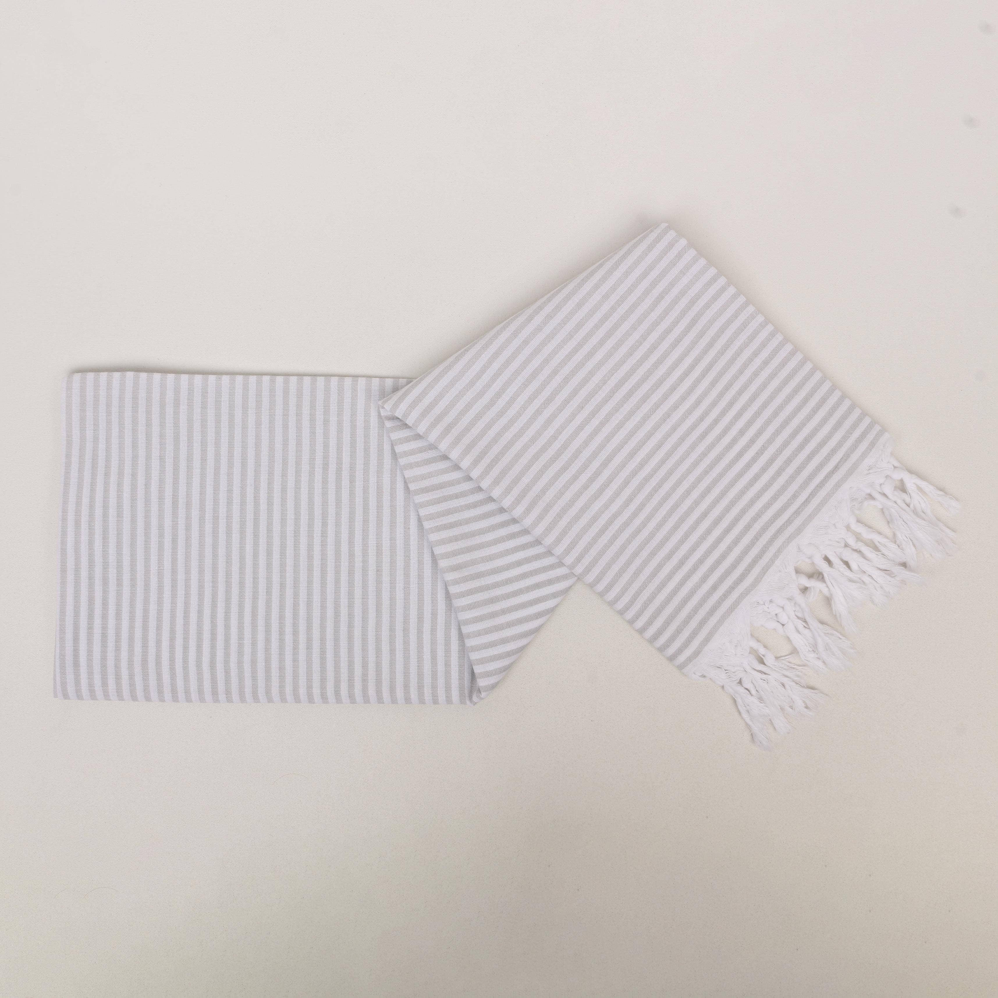 Striped Colorful Turkish Cotton Peshtemal Towel: Dark Navy Blue / Beach Towel