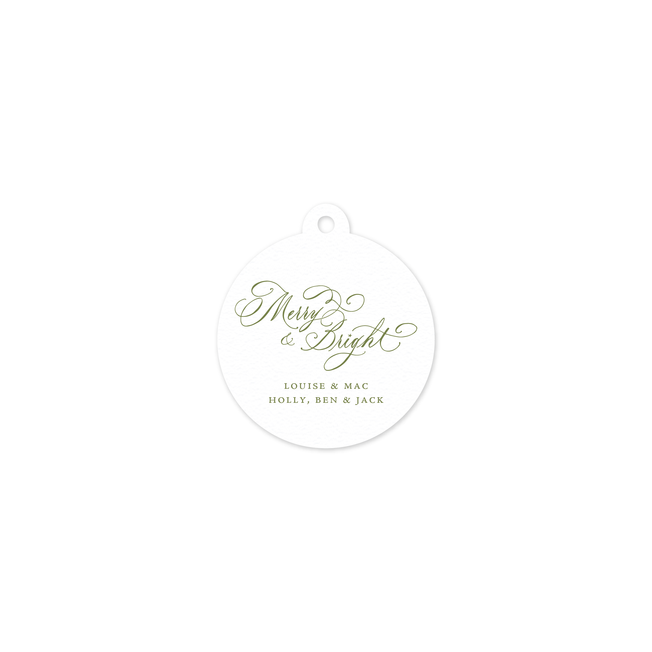 Darlington Round Letterpress Holiday Gift Tag