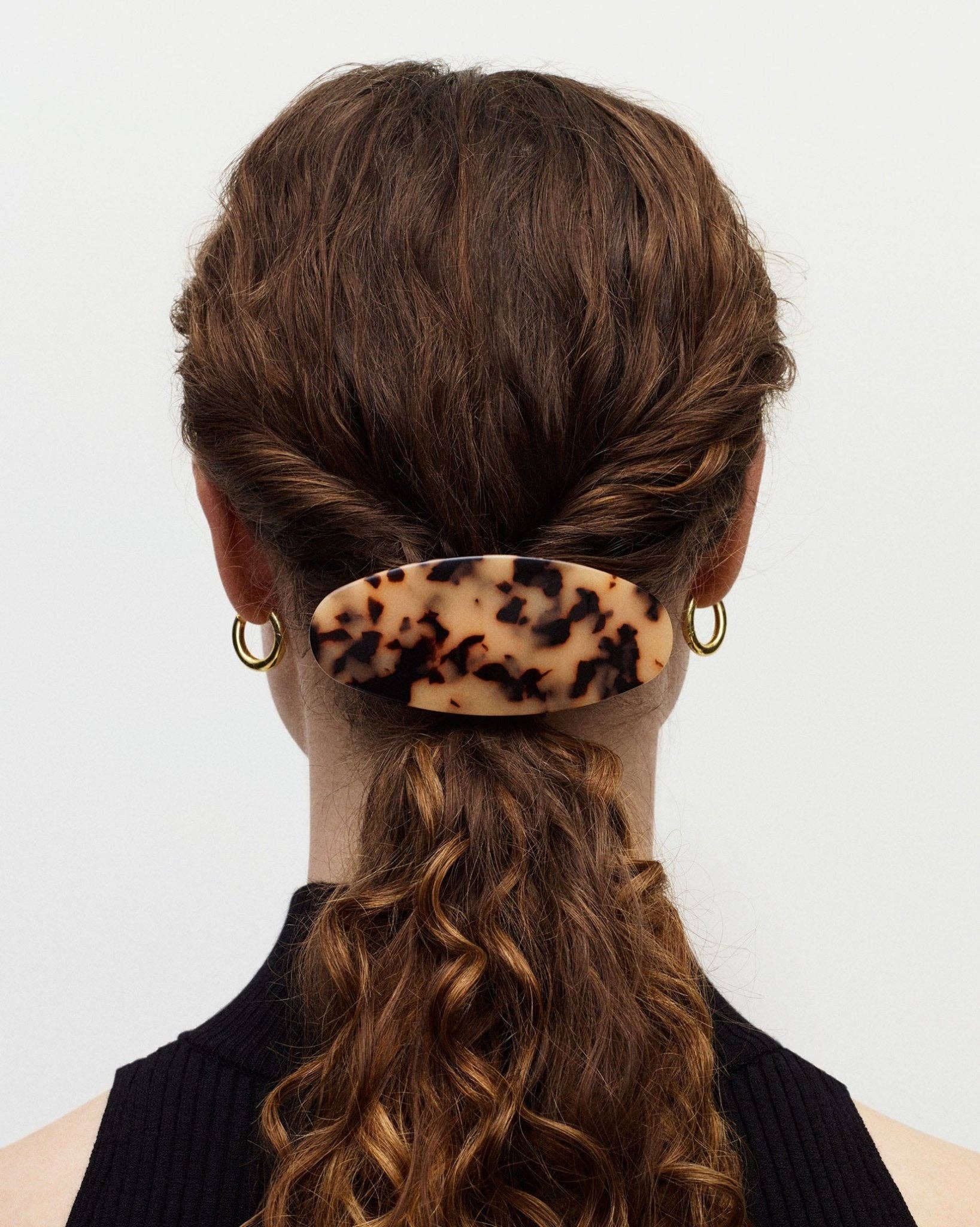 Jumbo Oval Barrette in Blonde Tortoise