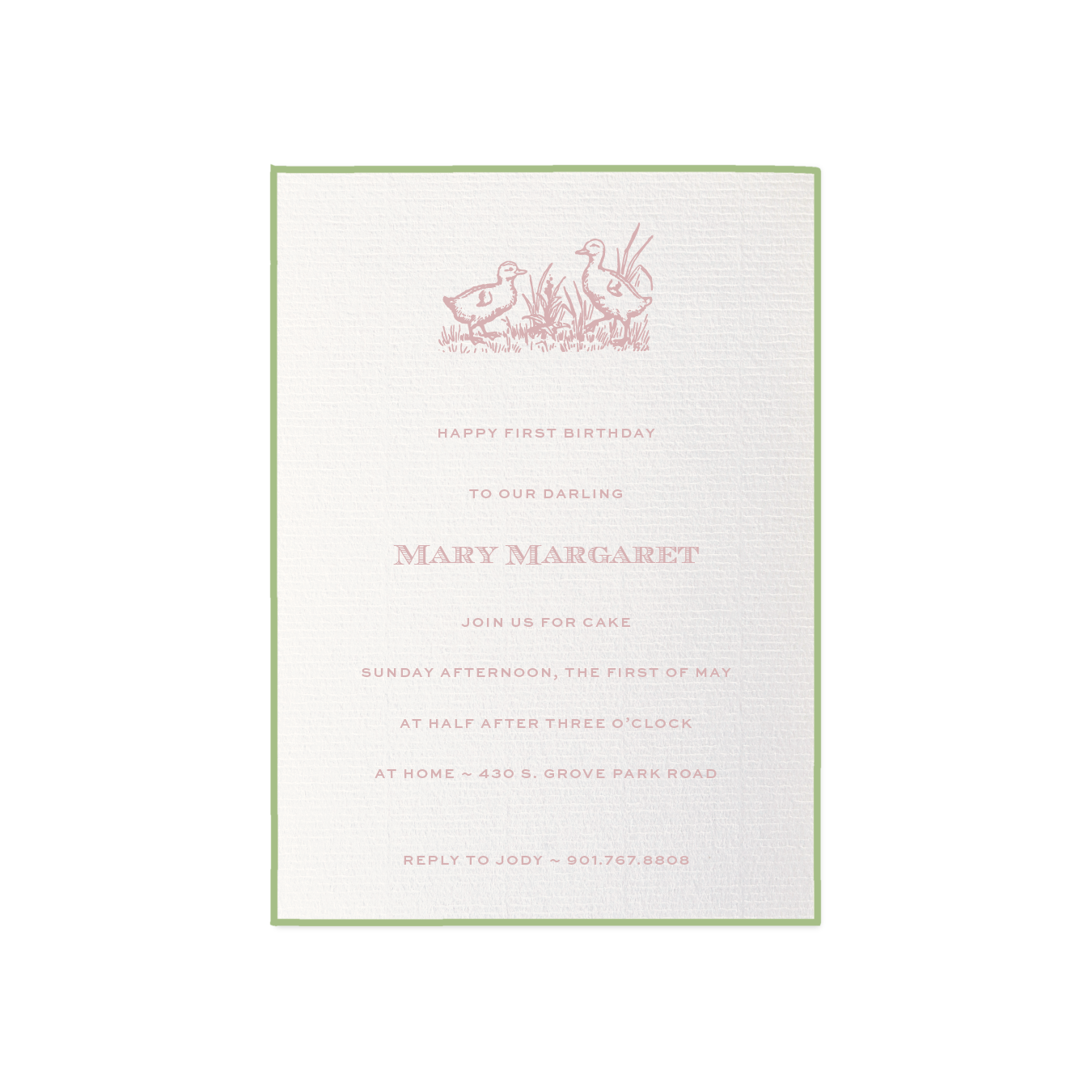 Heath Motif Birthday Invitation