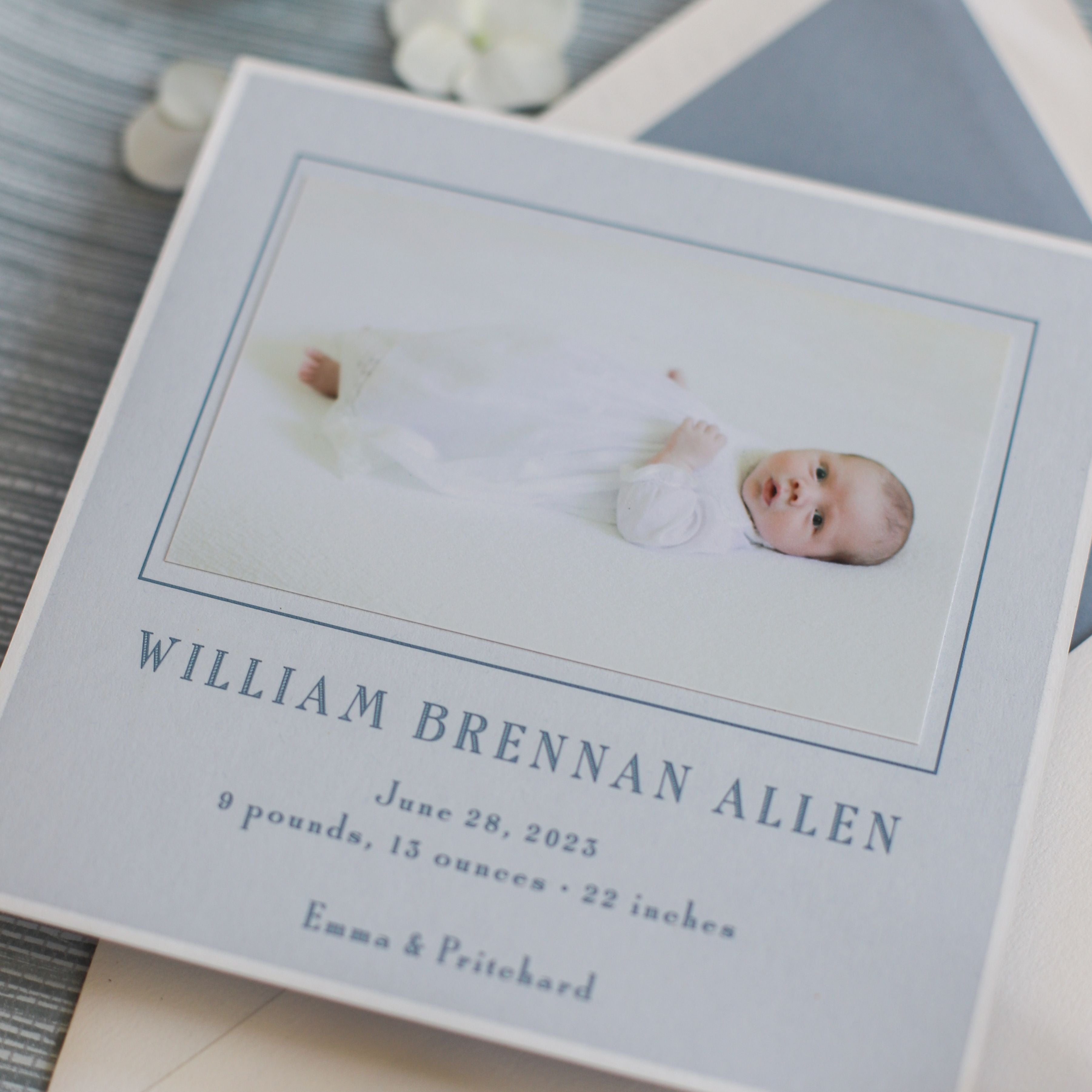 Brennan Engraved Birth Announcement