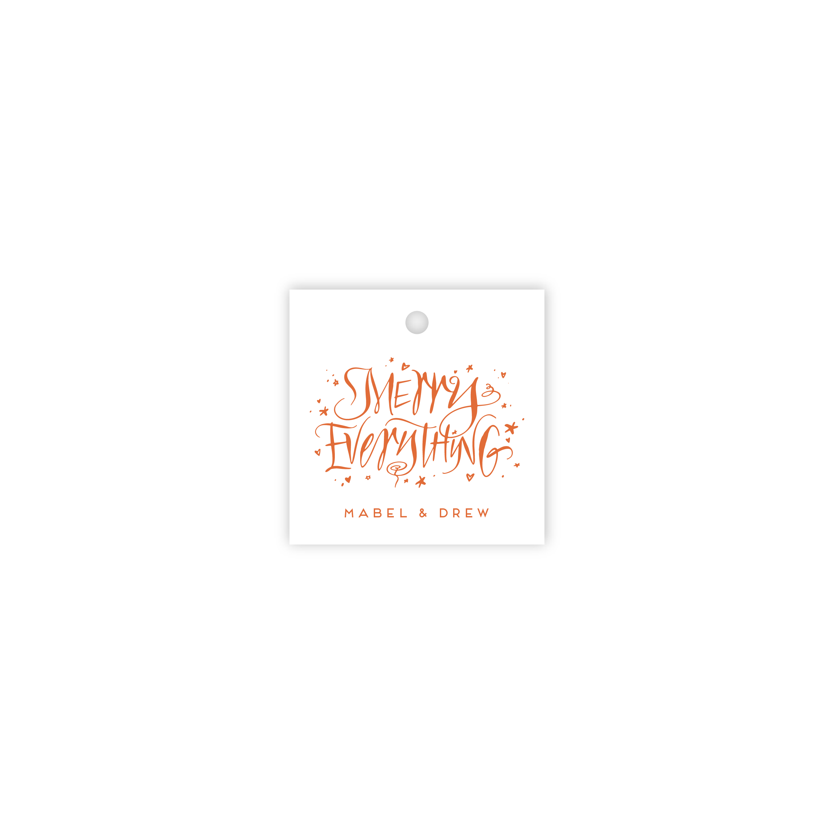 Ansley Square Letterpress Holiday Gift Tag