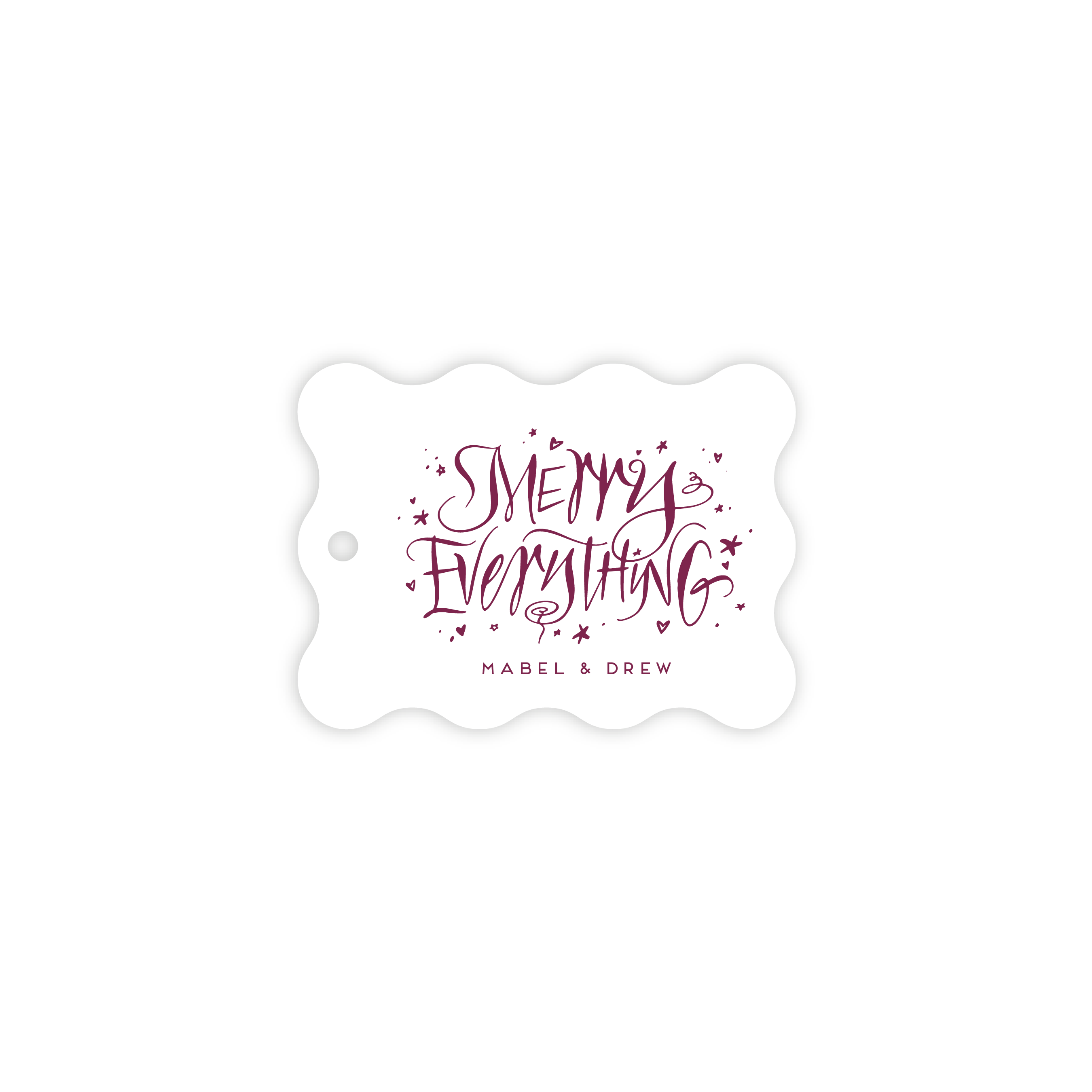 Ansley Wavy Letterpress Holiday Gift Tag