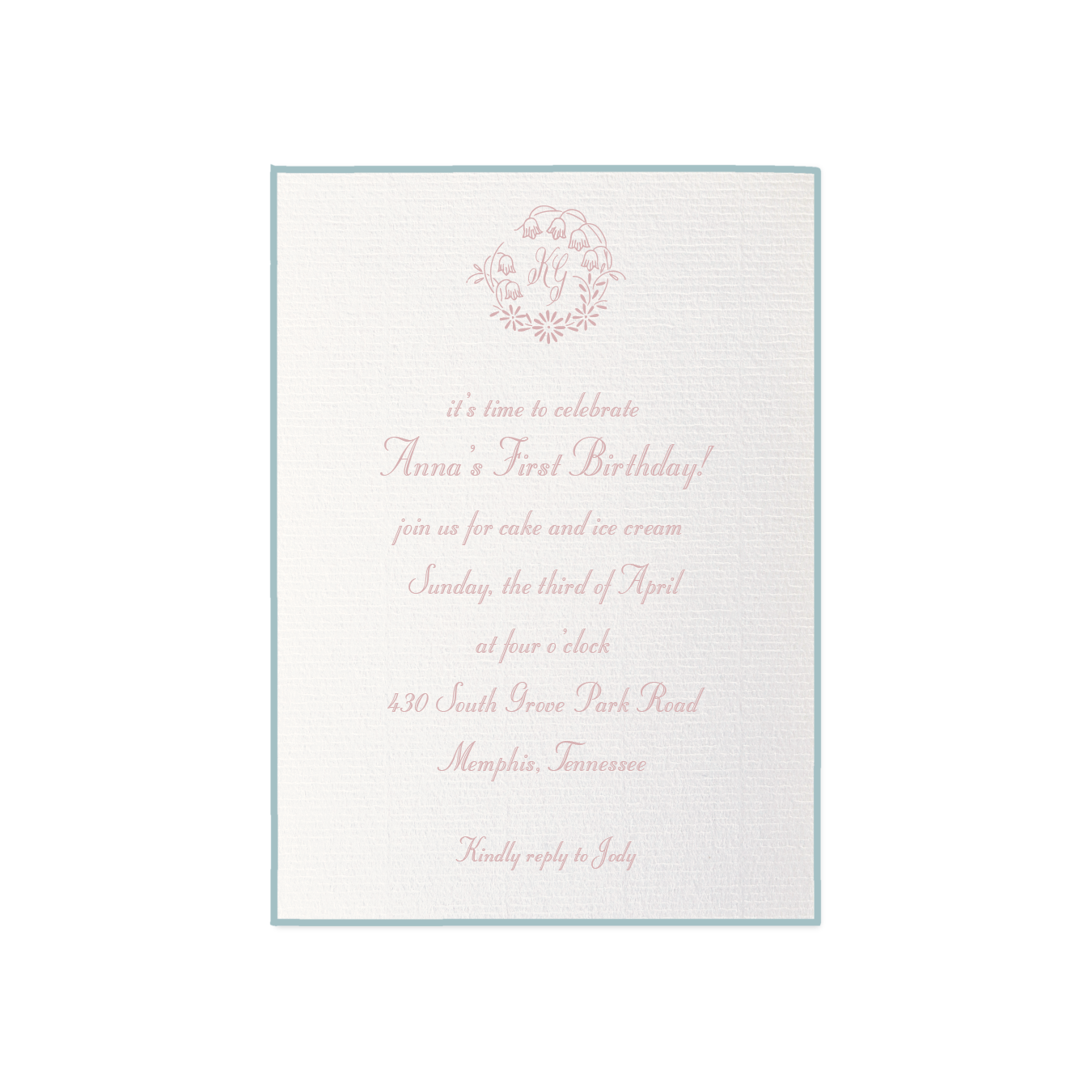 Mayfair Motif Birthday Invitation