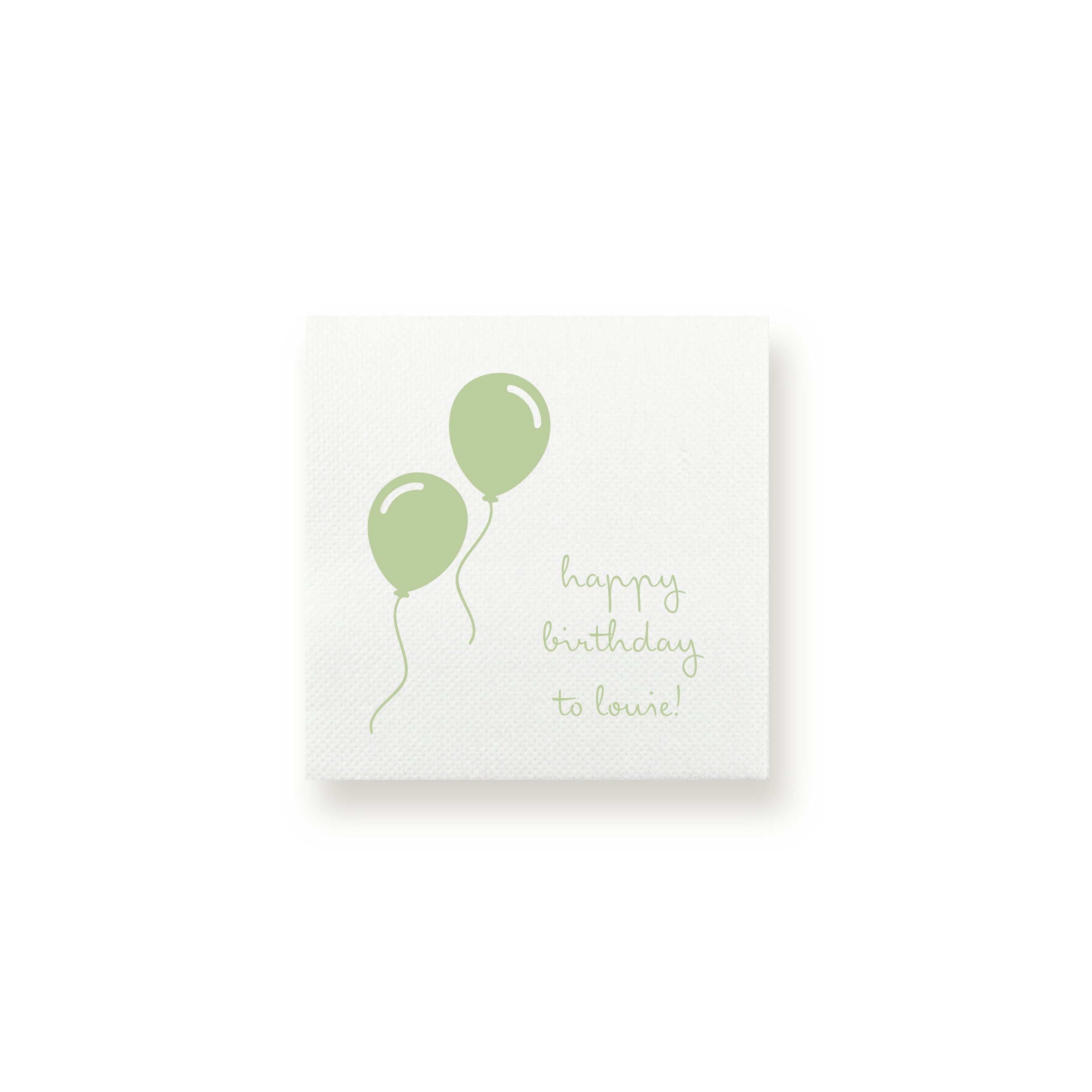 Balloon Birthday Petite Napkin – Green