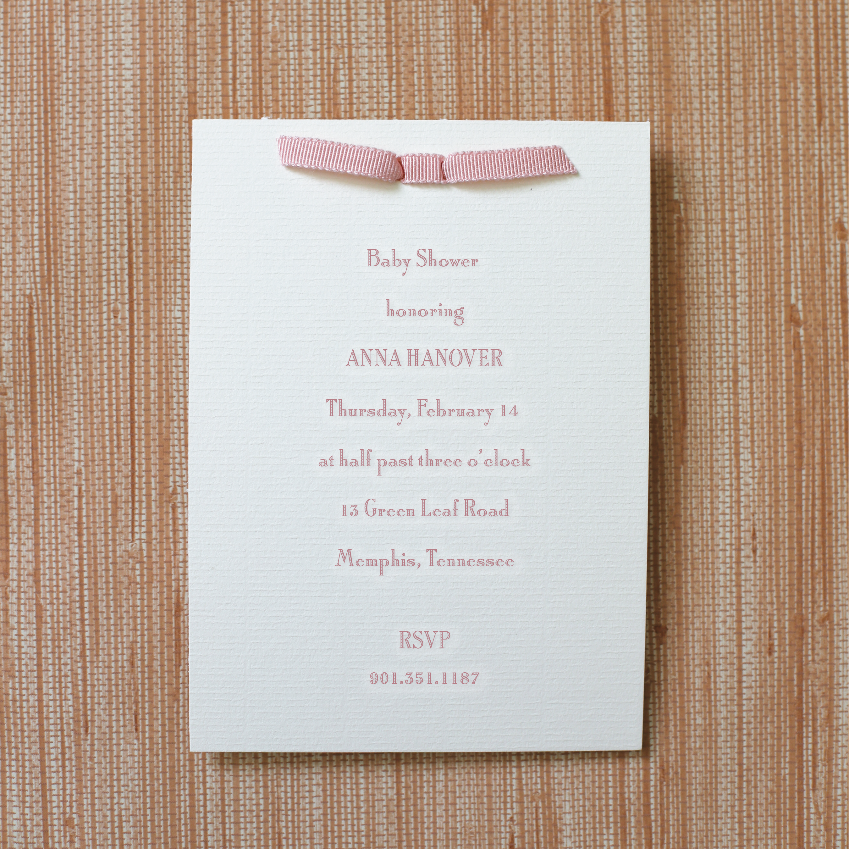 Cambridge Ribbon Baby Shower Invitation