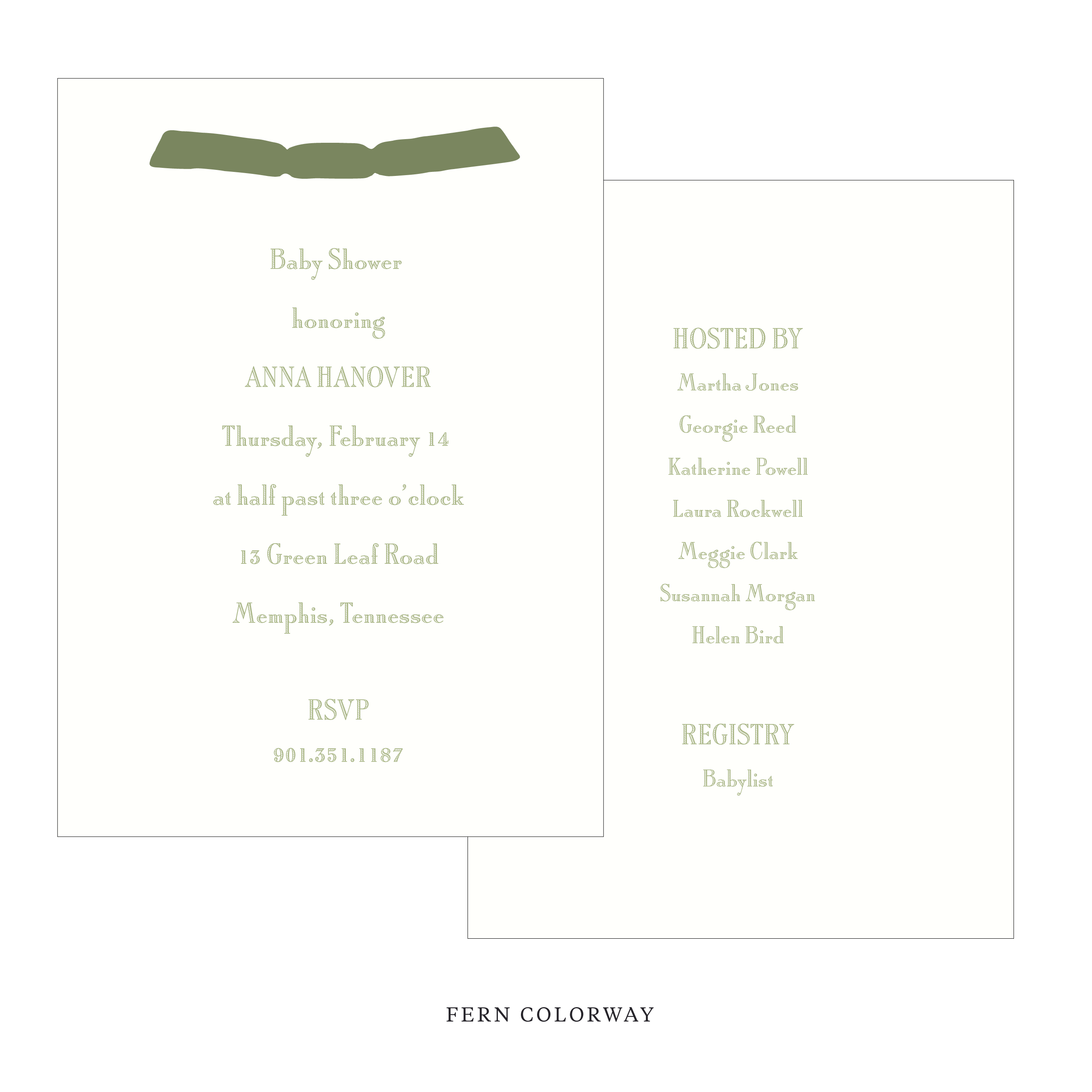 Cambridge Ribbon Baby Shower Invitation
