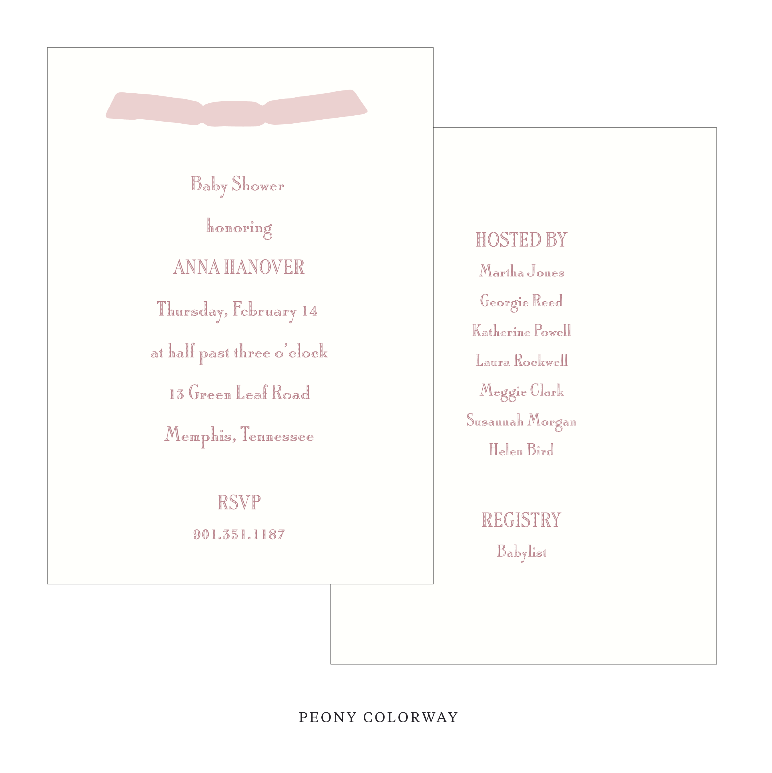 Cambridge Ribbon Baby Shower Invitation
