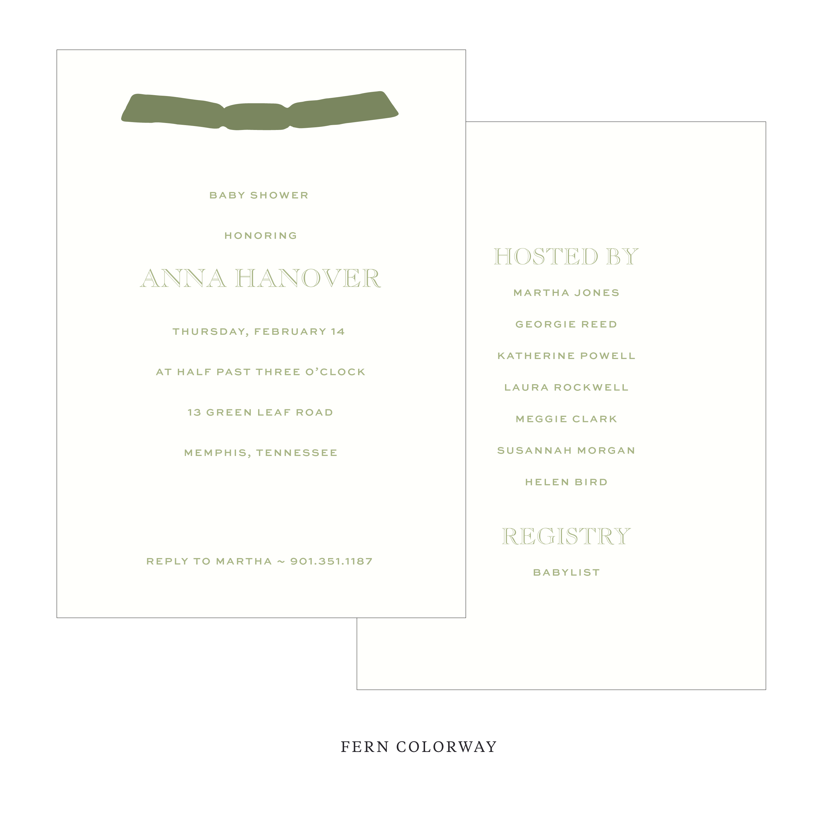 Camden Ribbon Baby Shower Invitation