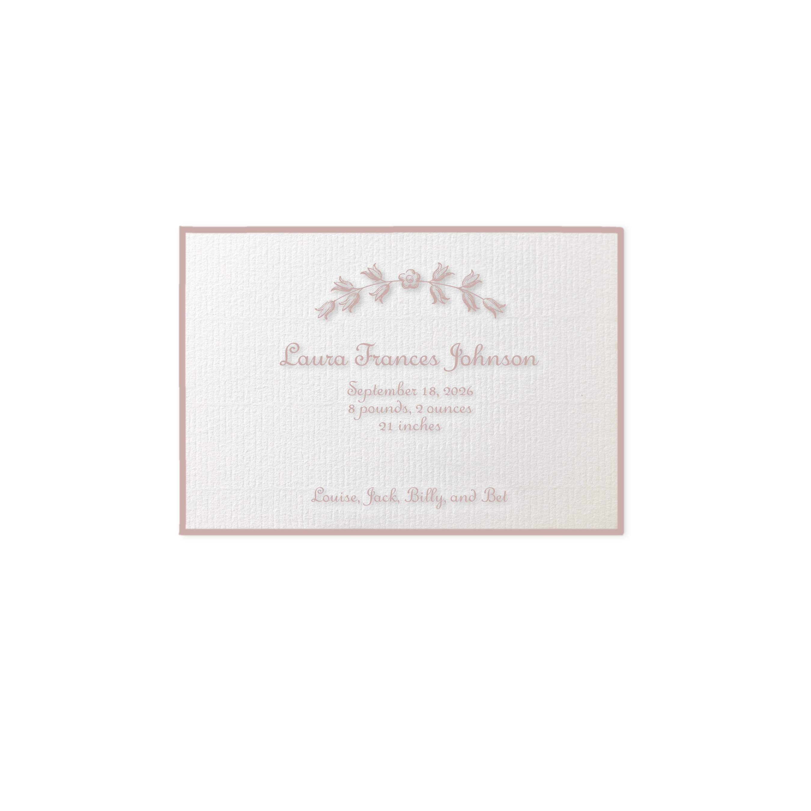 Campbell Motif Birth Announcement