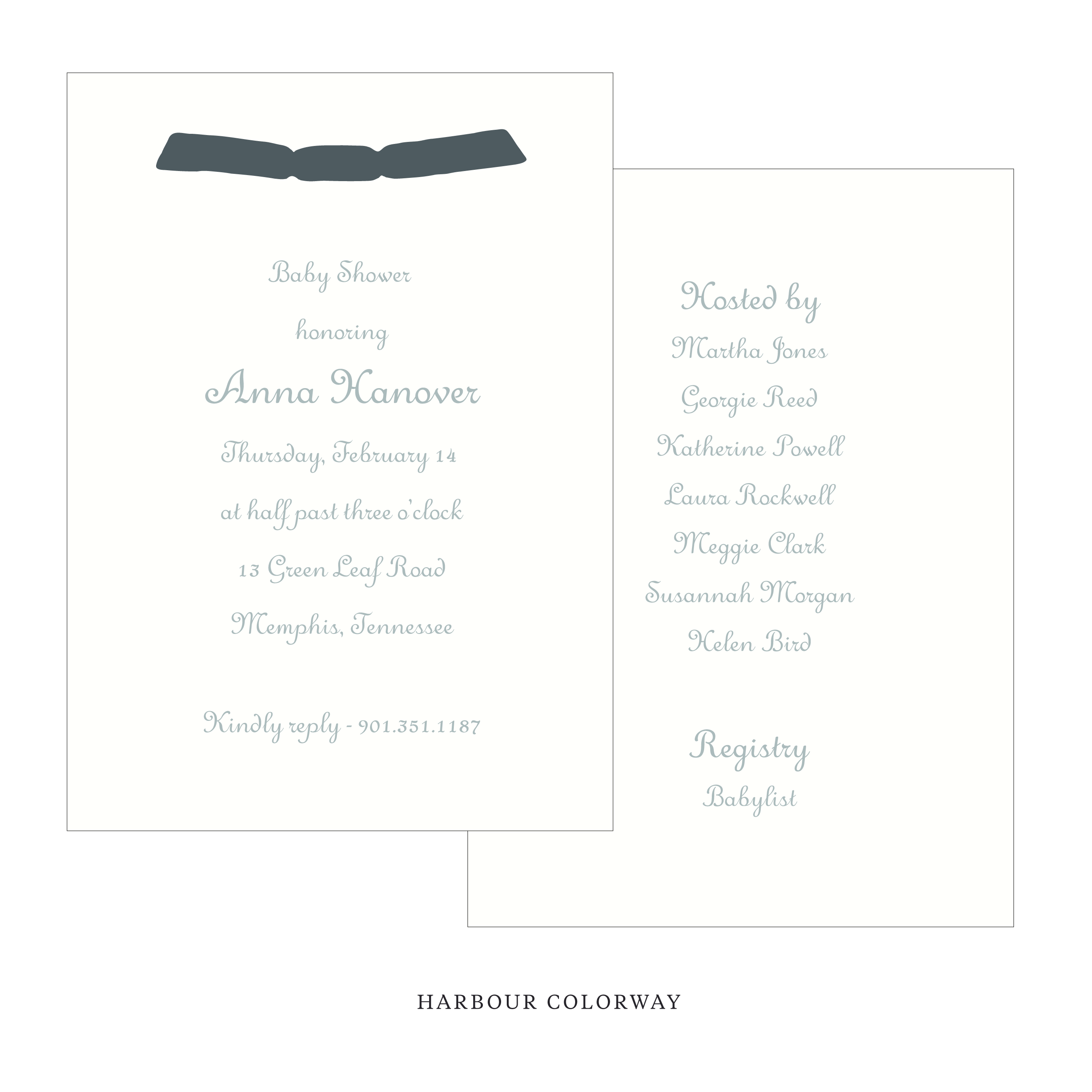Campbell Ribbon Baby Shower Invitation