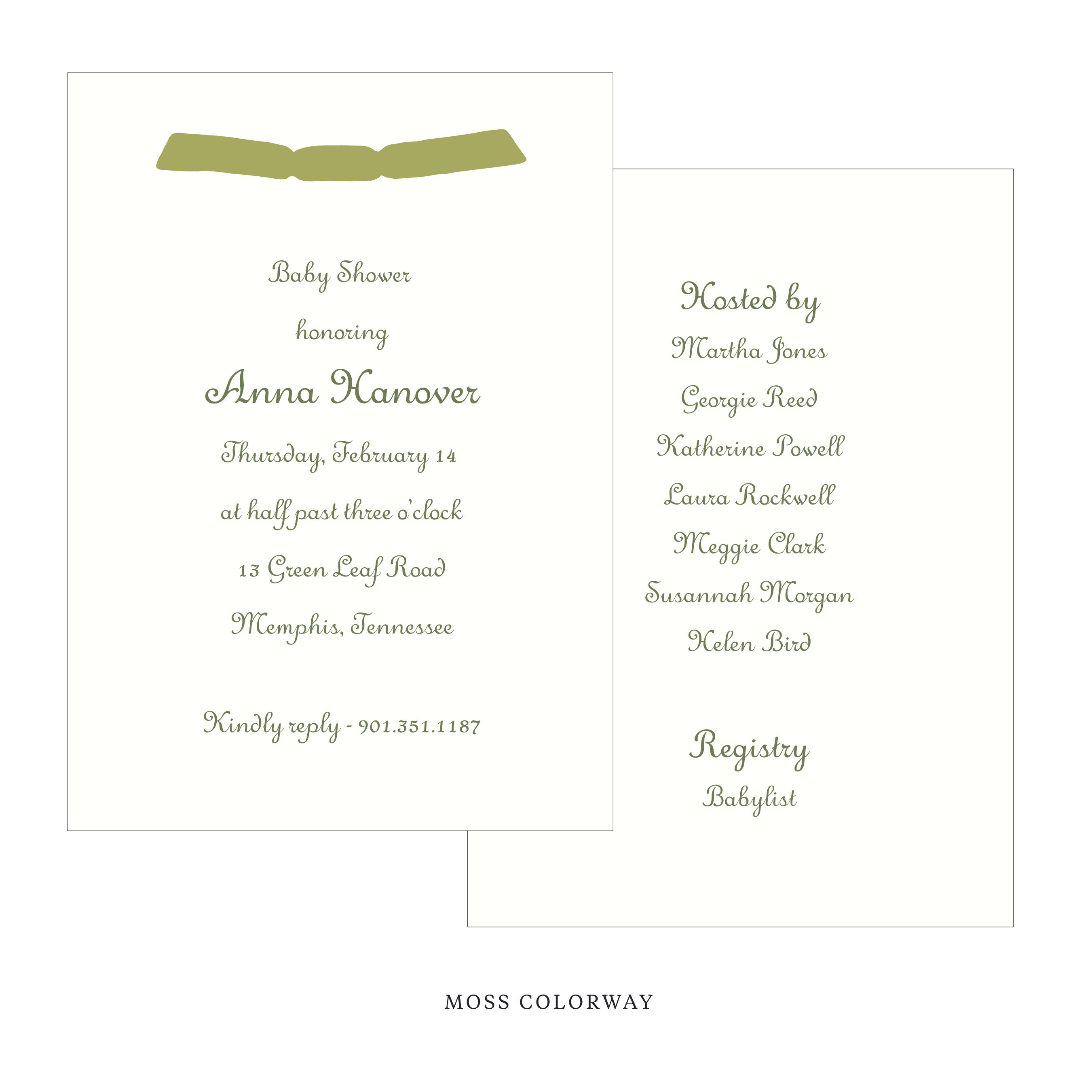 Campbell Ribbon Baby Shower Invitation