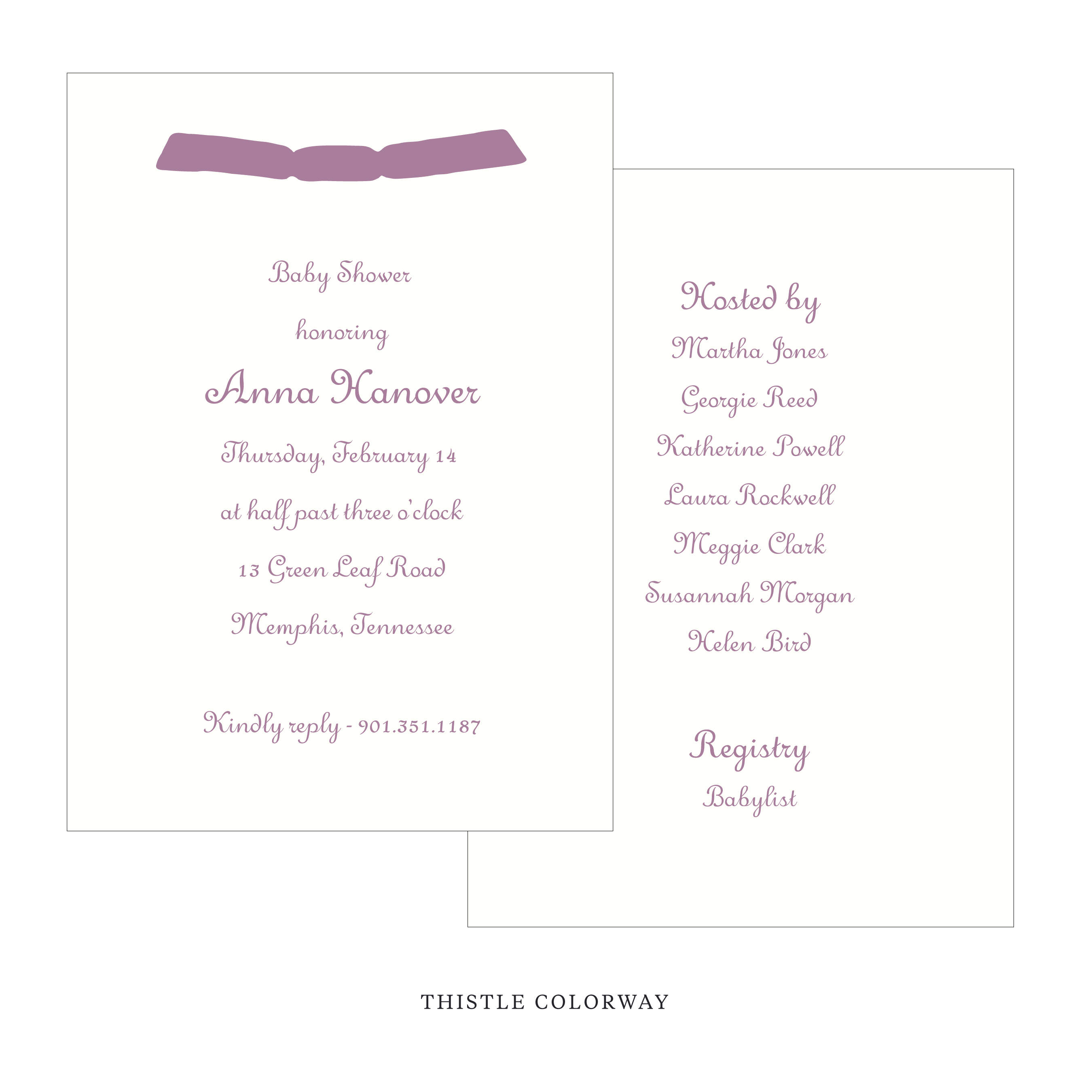 Campbell Ribbon Baby Shower Invitation