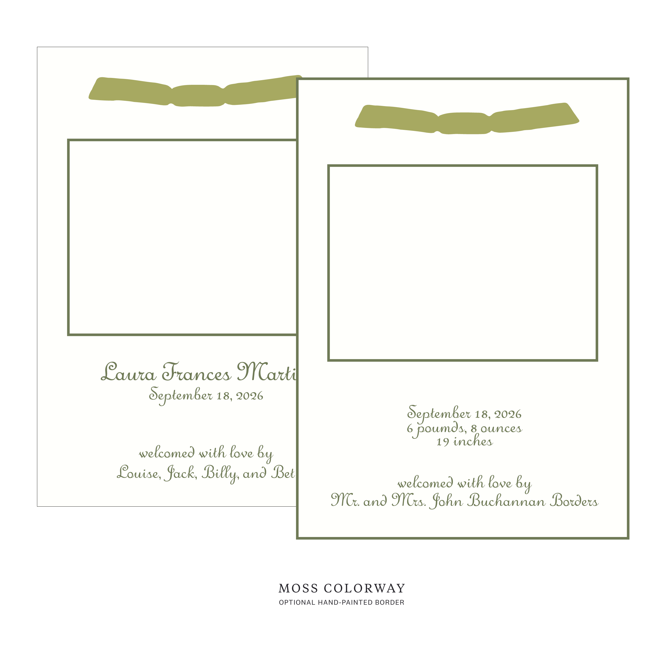 Campbell Ribbon Photo Birth Announcement