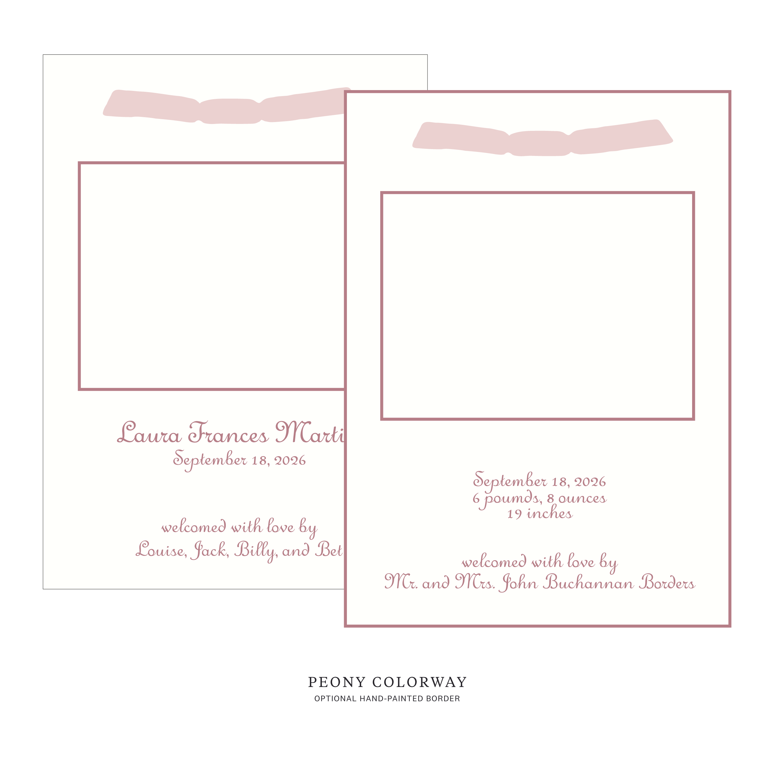 Campbell Ribbon Photo Birth Announcement