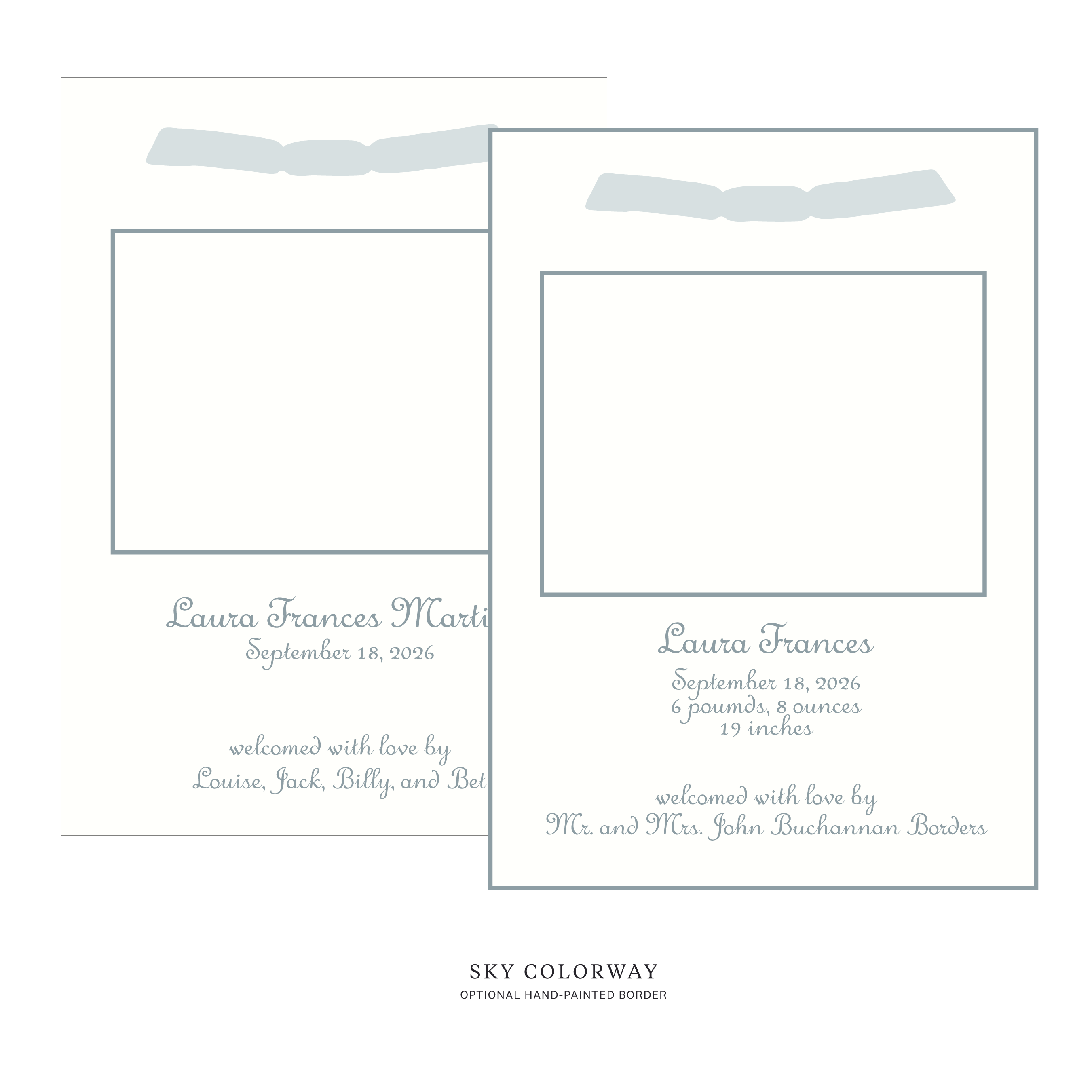 Campbell Ribbon Photo Birth Announcement