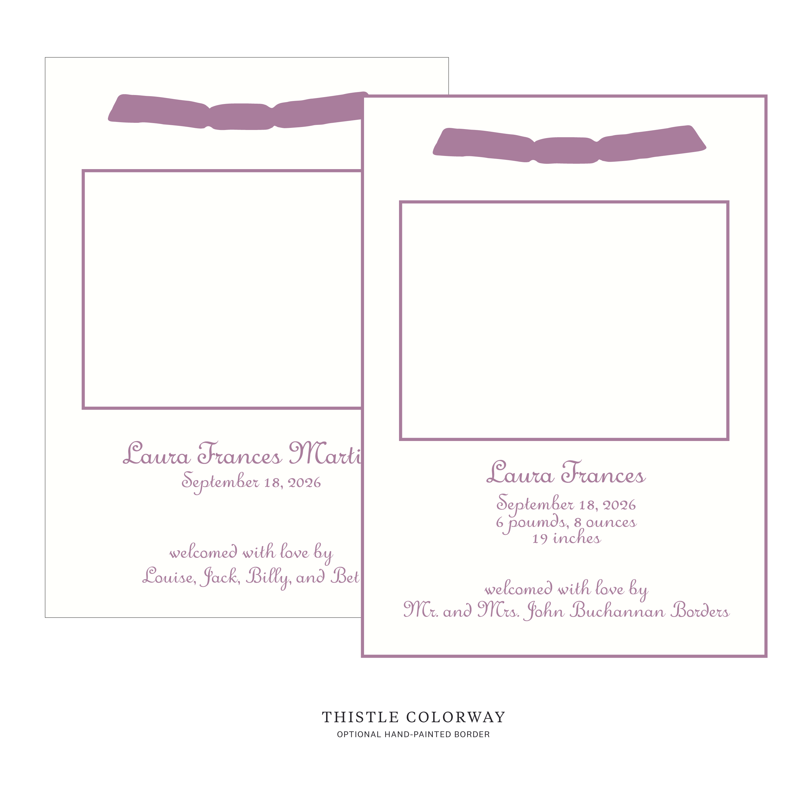 Campbell Ribbon Photo Birth Announcement