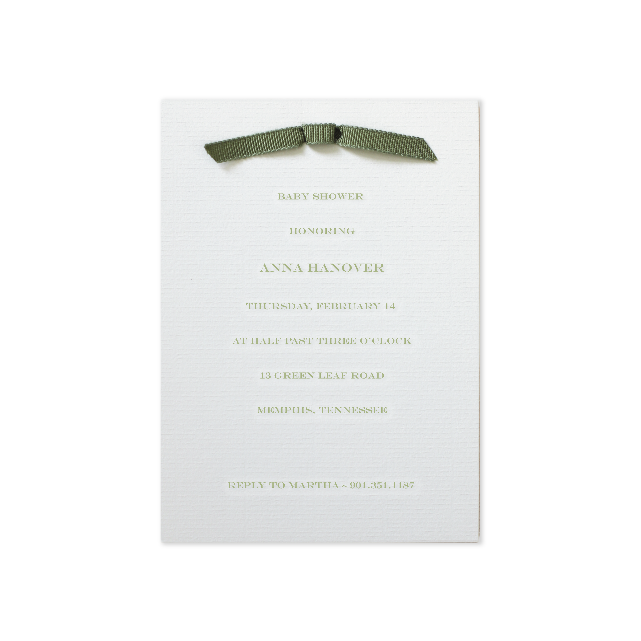 Hampstead Ribbon Baby Shower Invitation