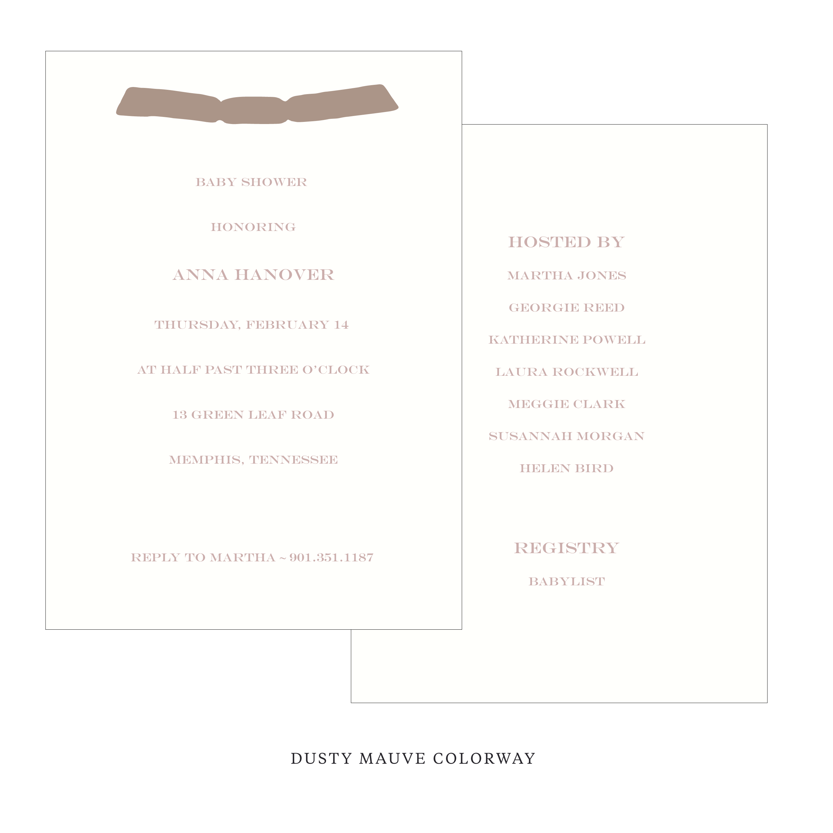 Hampstead Ribbon Baby Shower Invitation