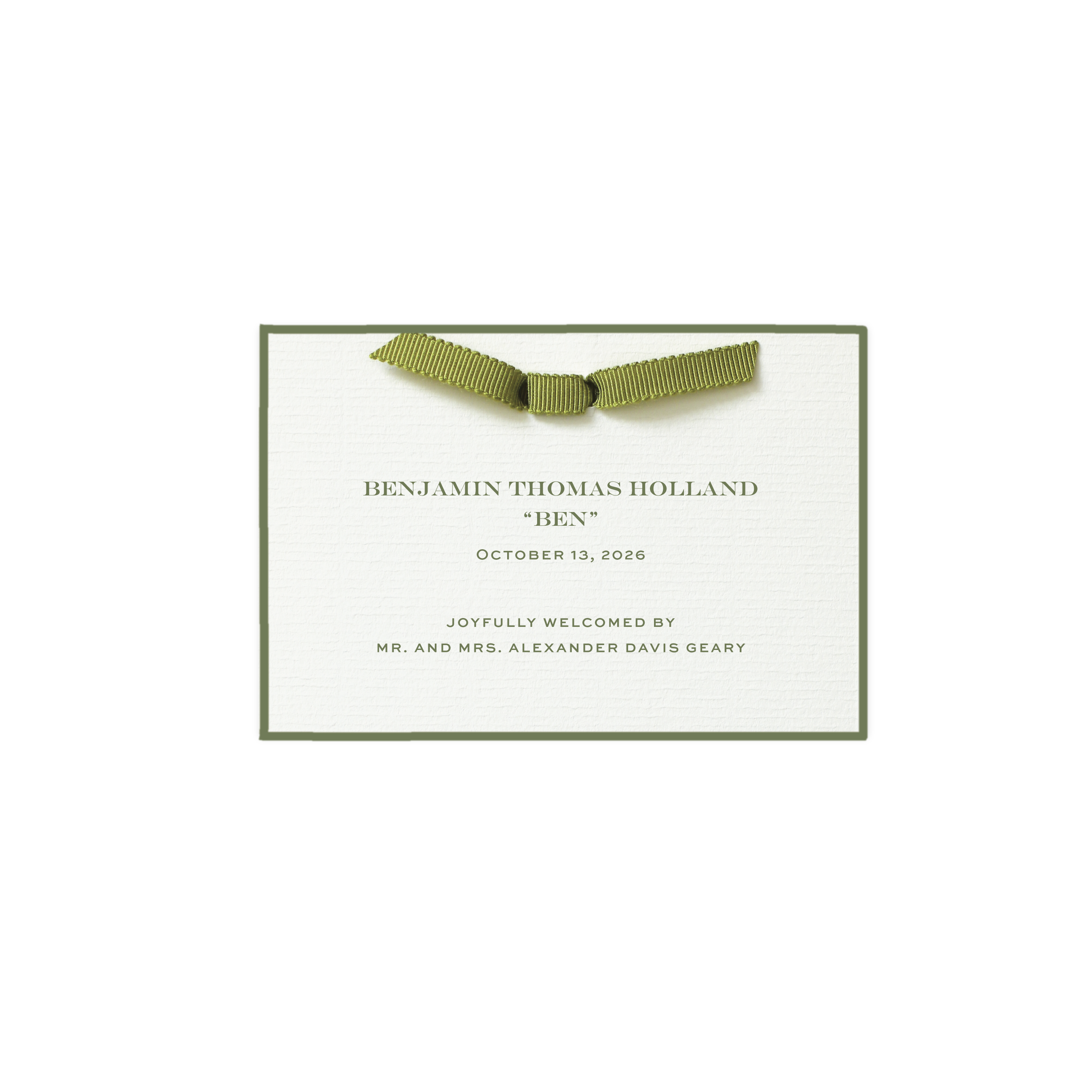 Hampstead Ribbon Birth Announcement