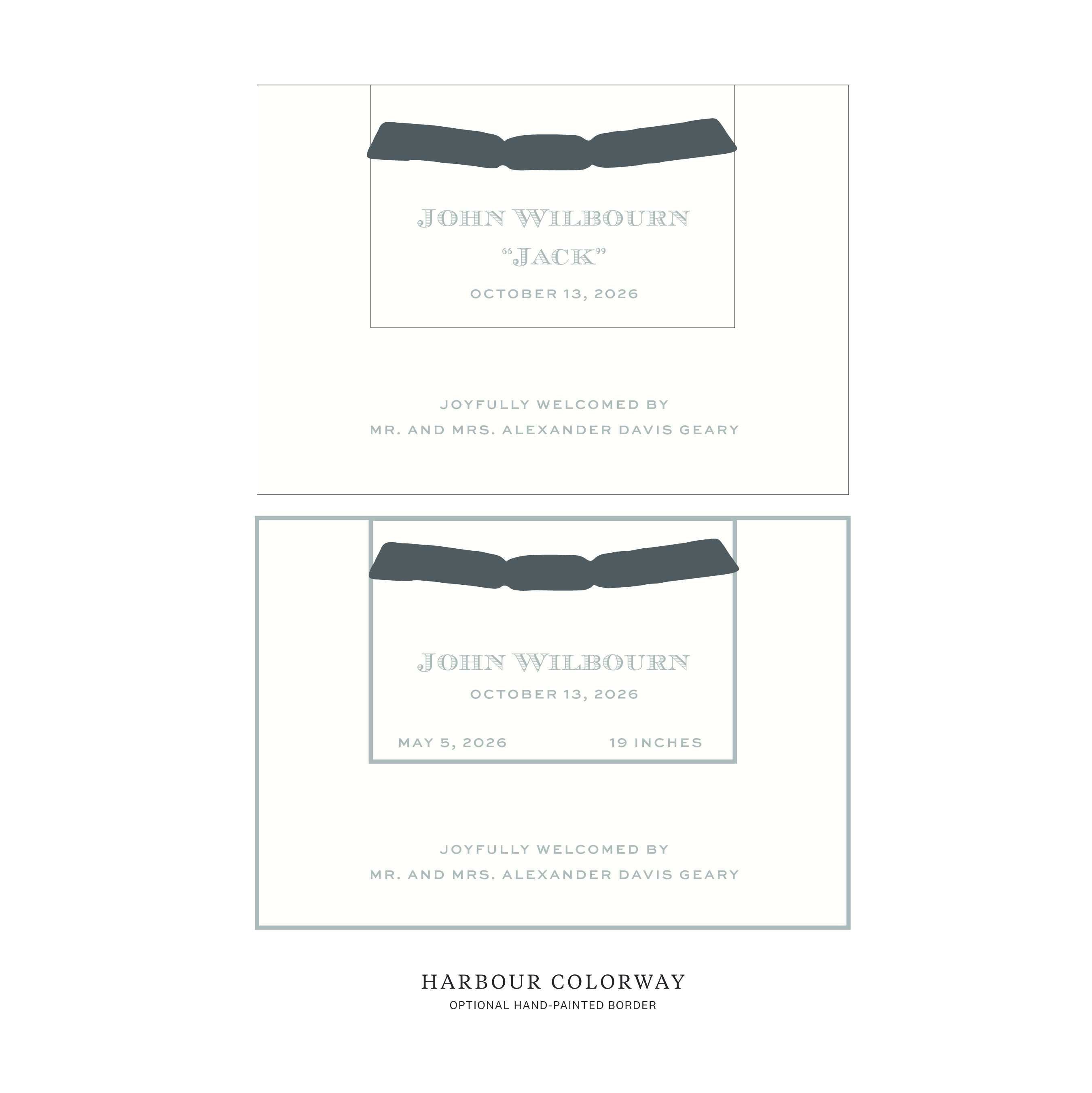 Heath Layered Birth Announcement