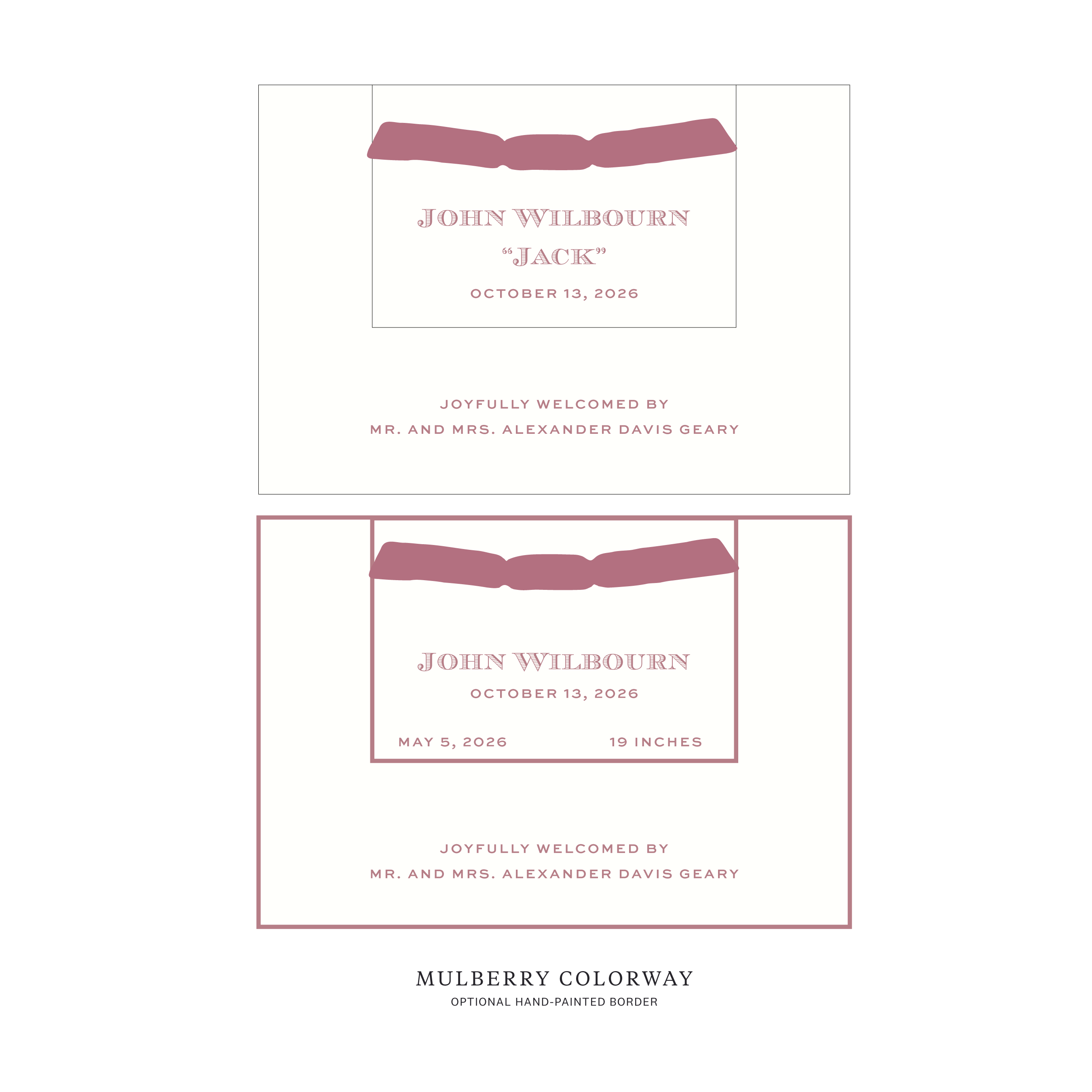 Heath Layered Birth Announcement