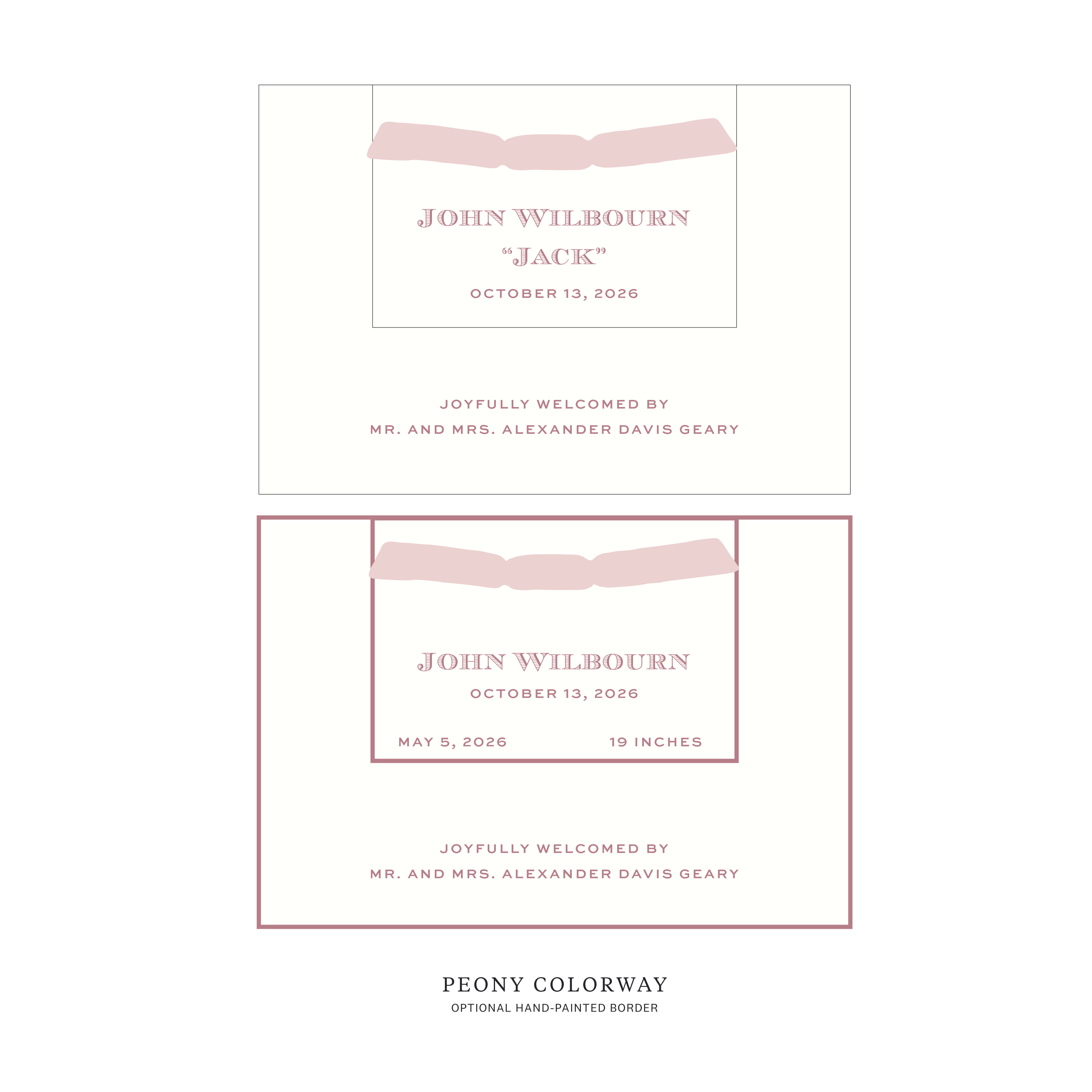 Heath Layered Birth Announcement