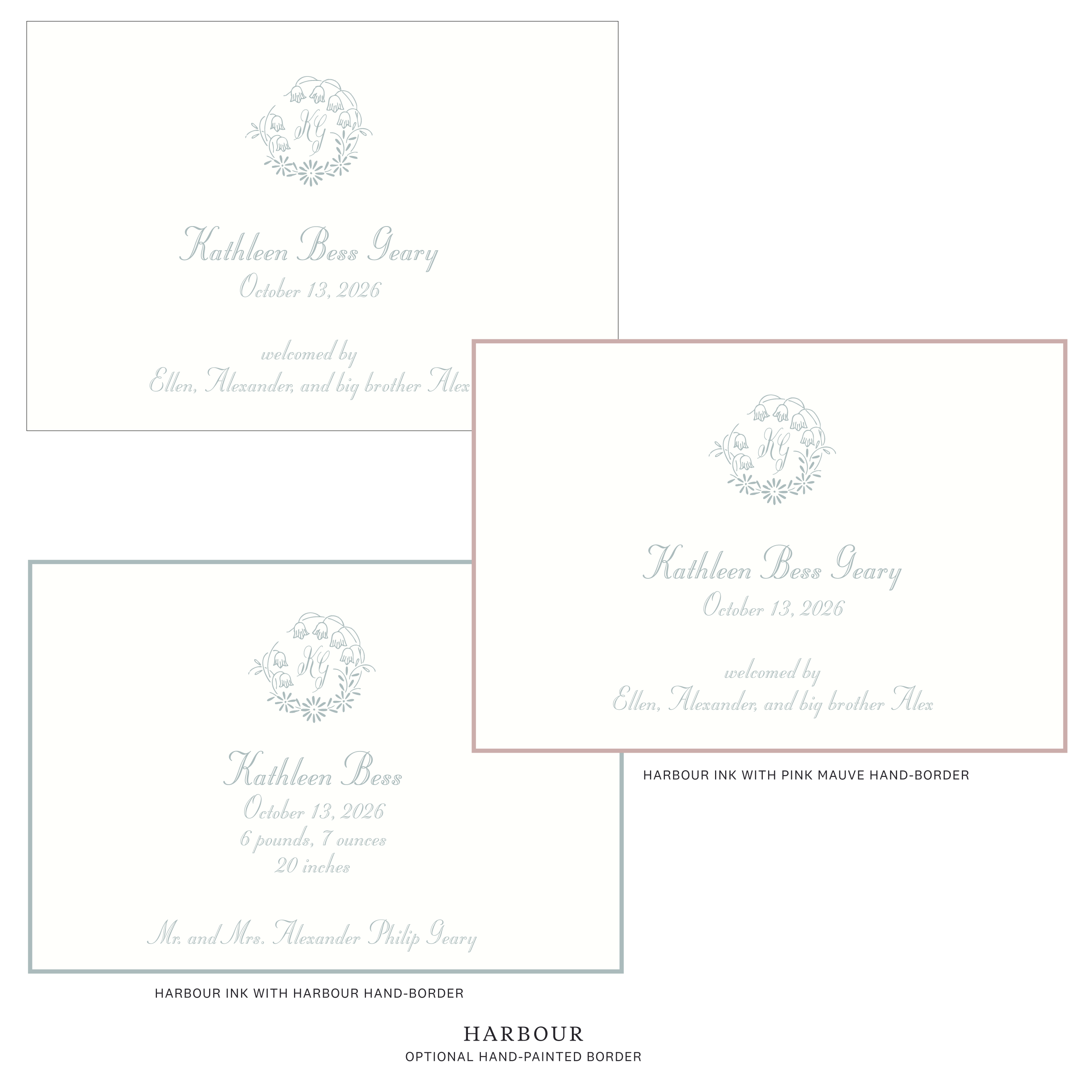 Mayfair Motif Birth Announcement