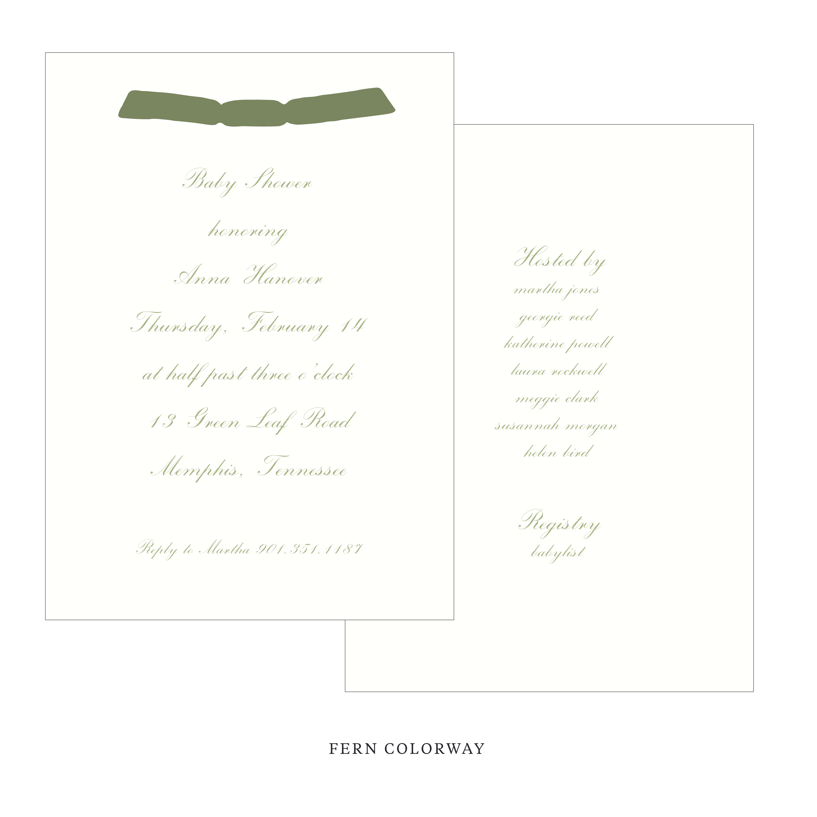 Surrey Ribbon Baby Shower Invitation