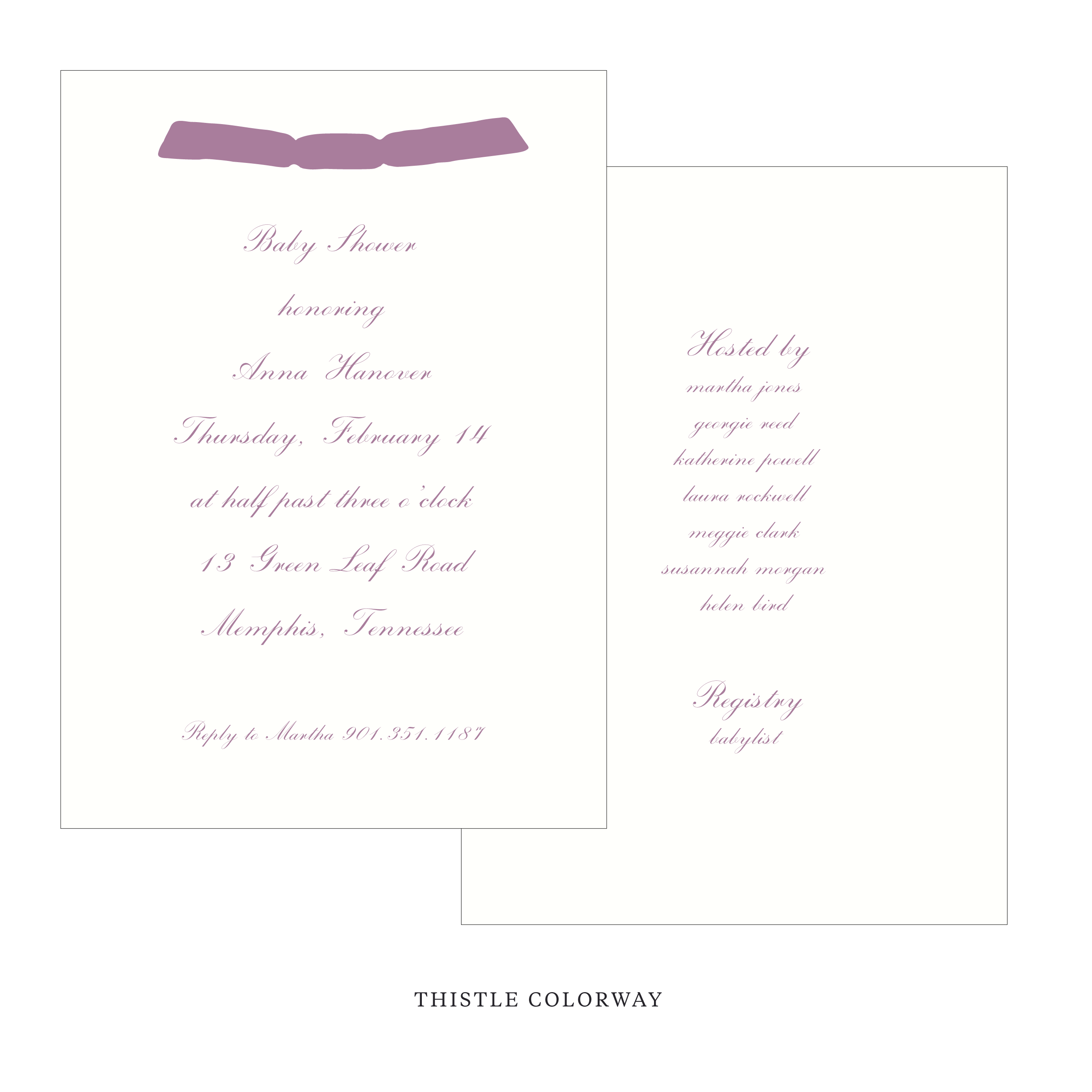 Surrey Ribbon Baby Shower Invitation