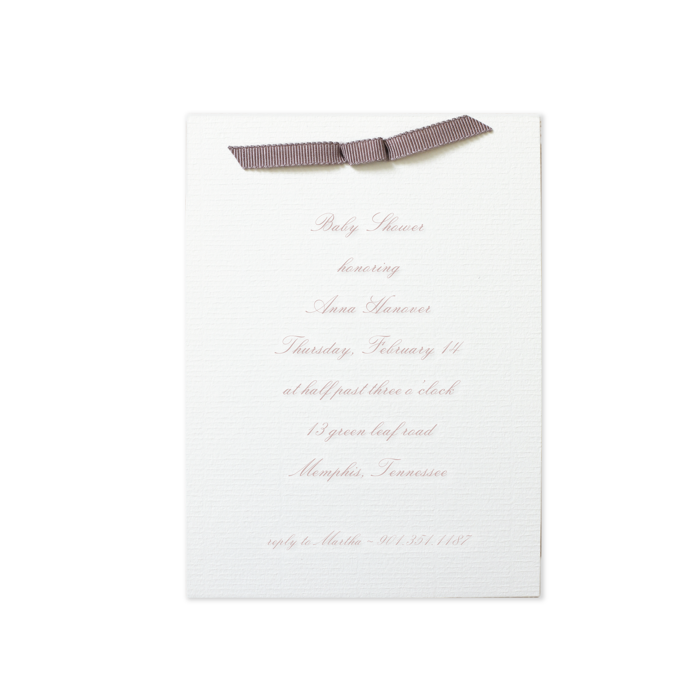 Sutton Ribbon Baby Shower Invitation