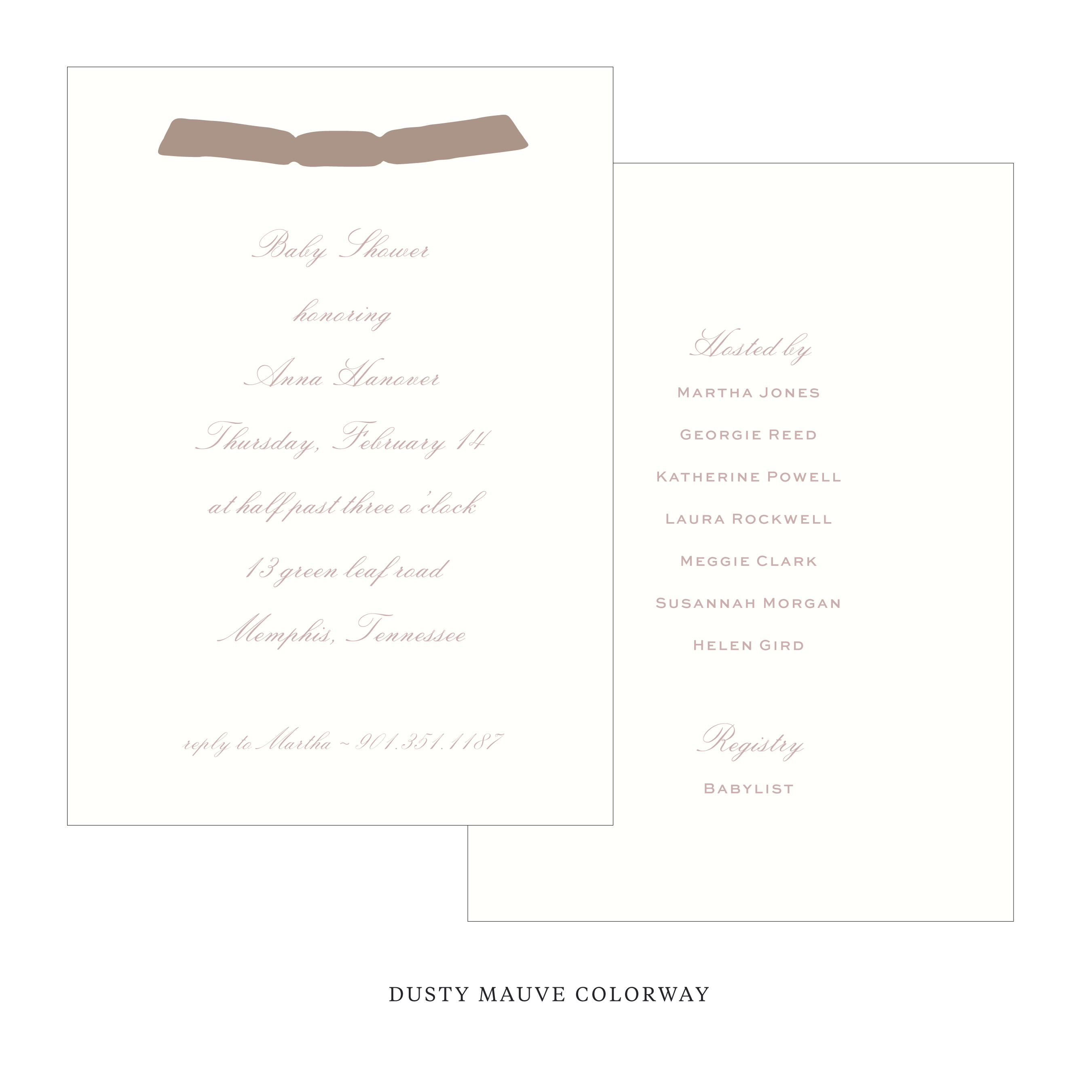 Sutton Ribbon Baby Shower Invitation