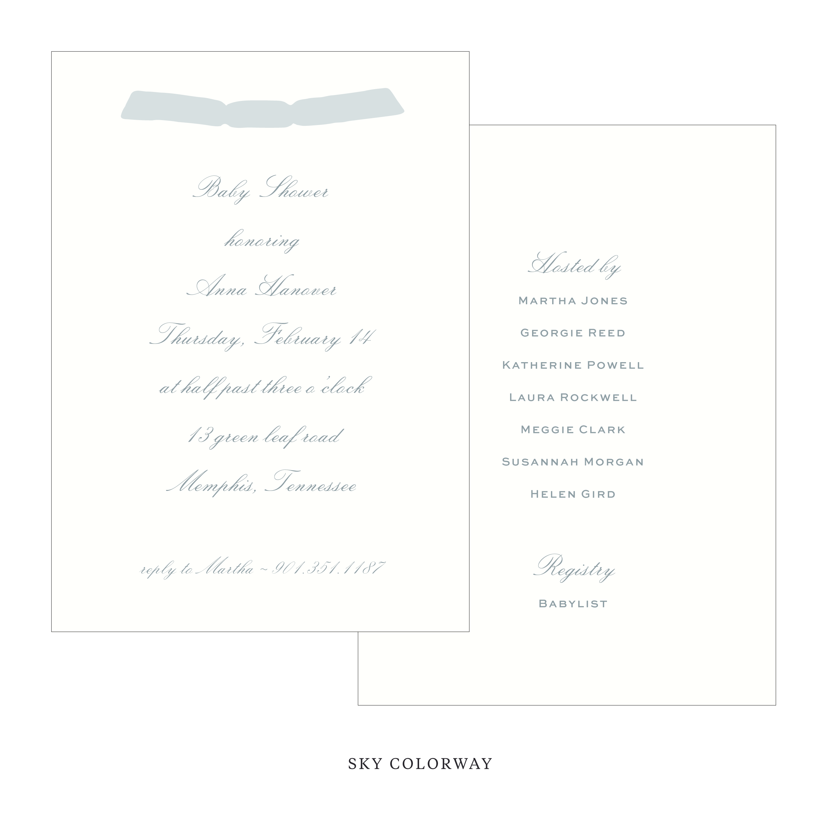 Sutton Ribbon Baby Shower Invitation