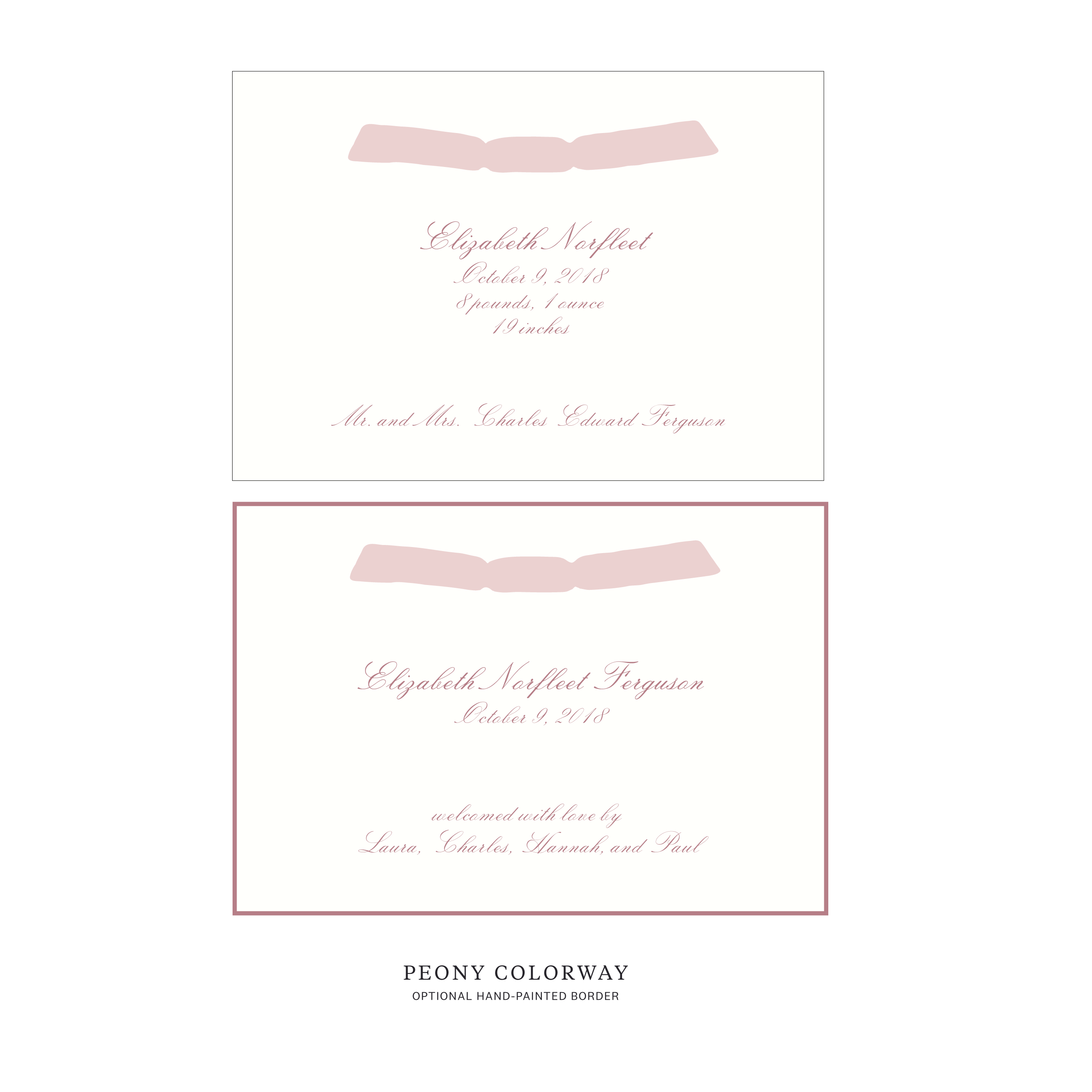 Sutton Ribbon Birth Announcement