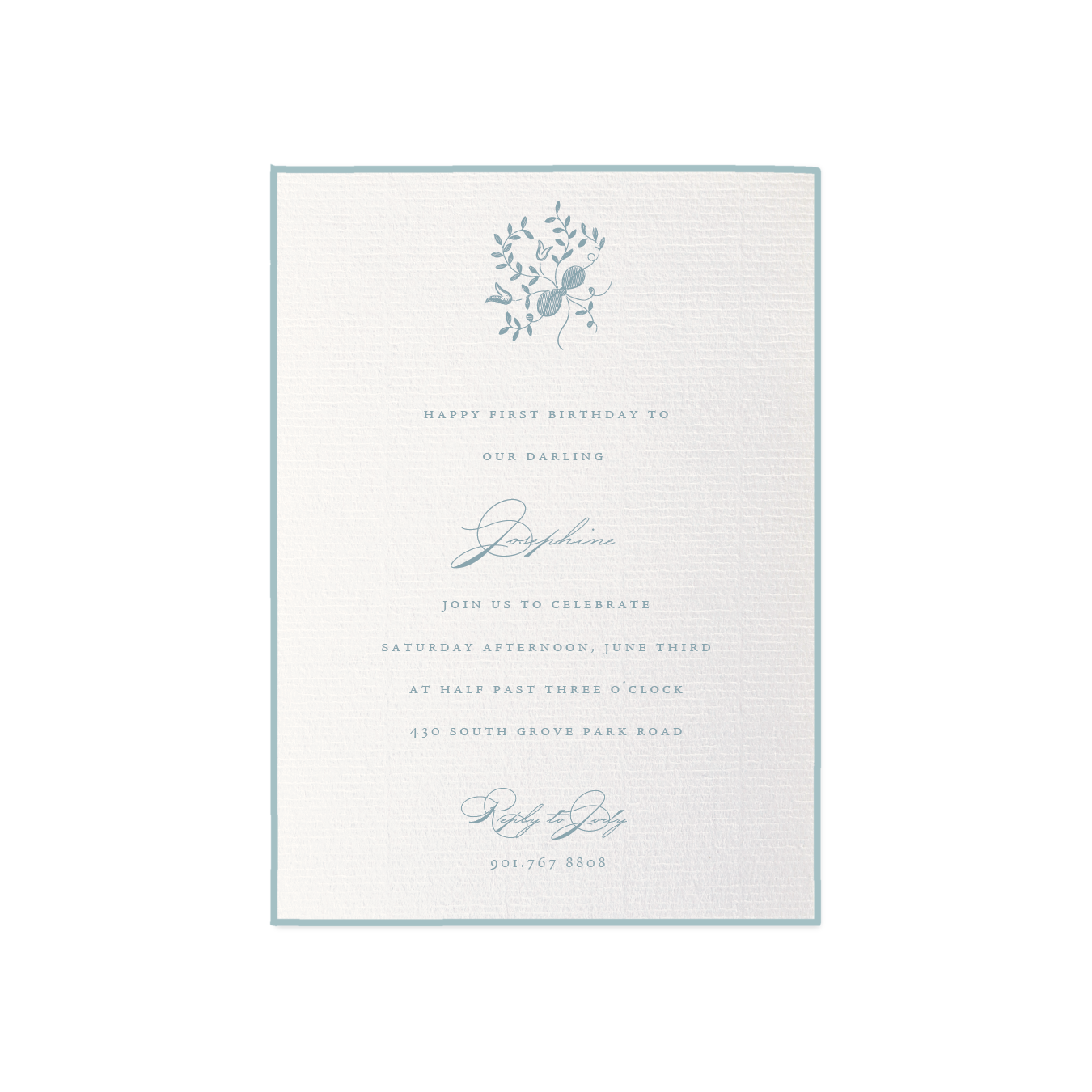 Primrose Motif Birthday Invitation