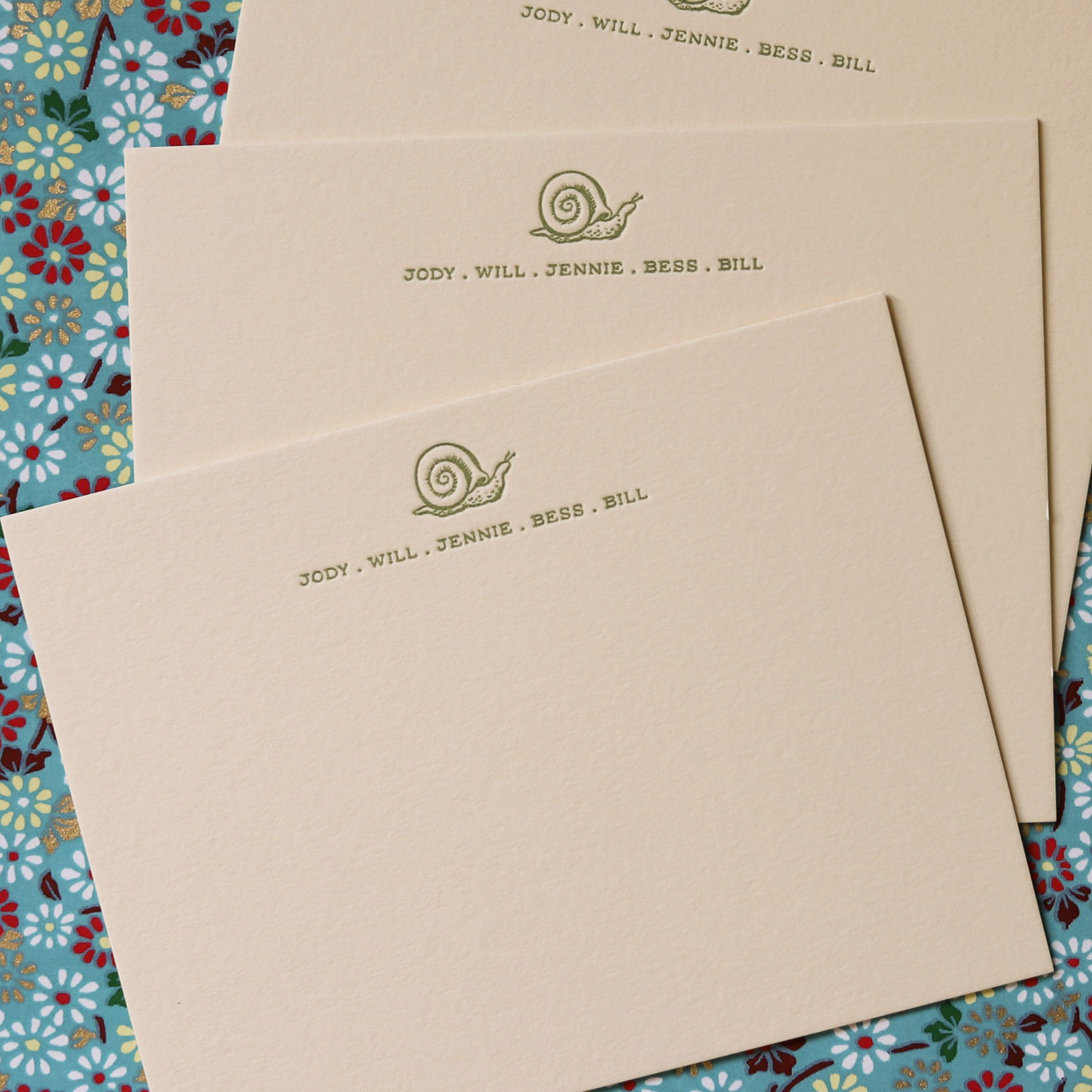 Snail Letterpress Stationery